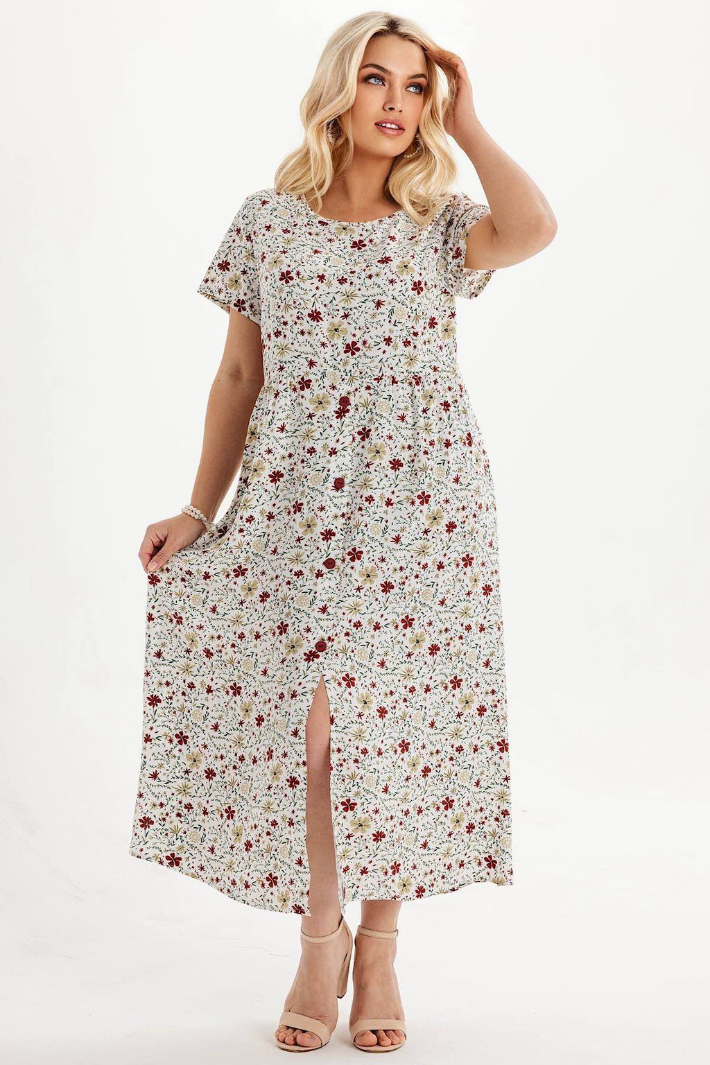 Платье штапель 5915/100/Молочный, бордовый - Rise фото 2