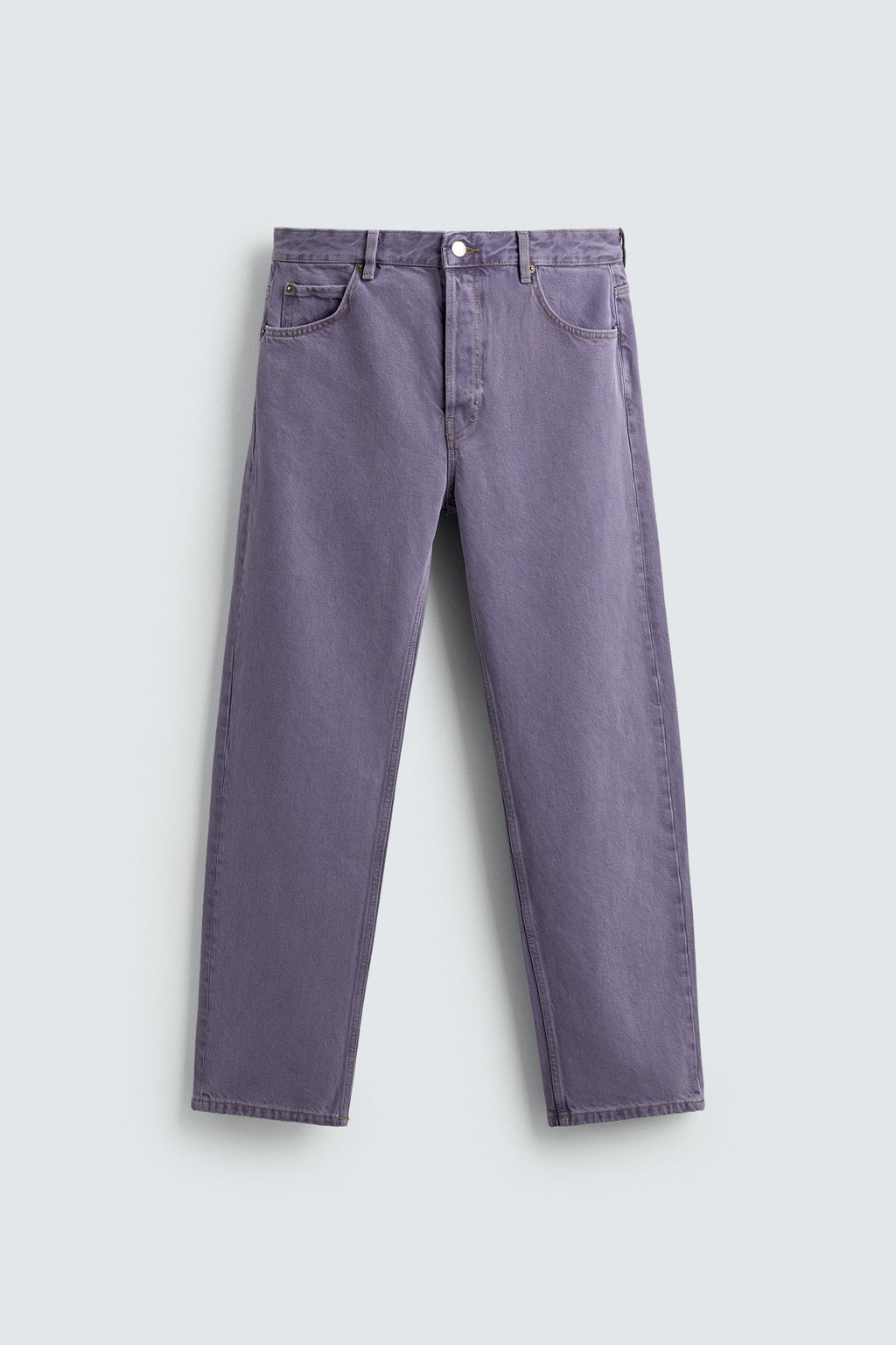 JEANS STRAIGHT FIT COLOR LAVADO / Morado - Zara фото 7