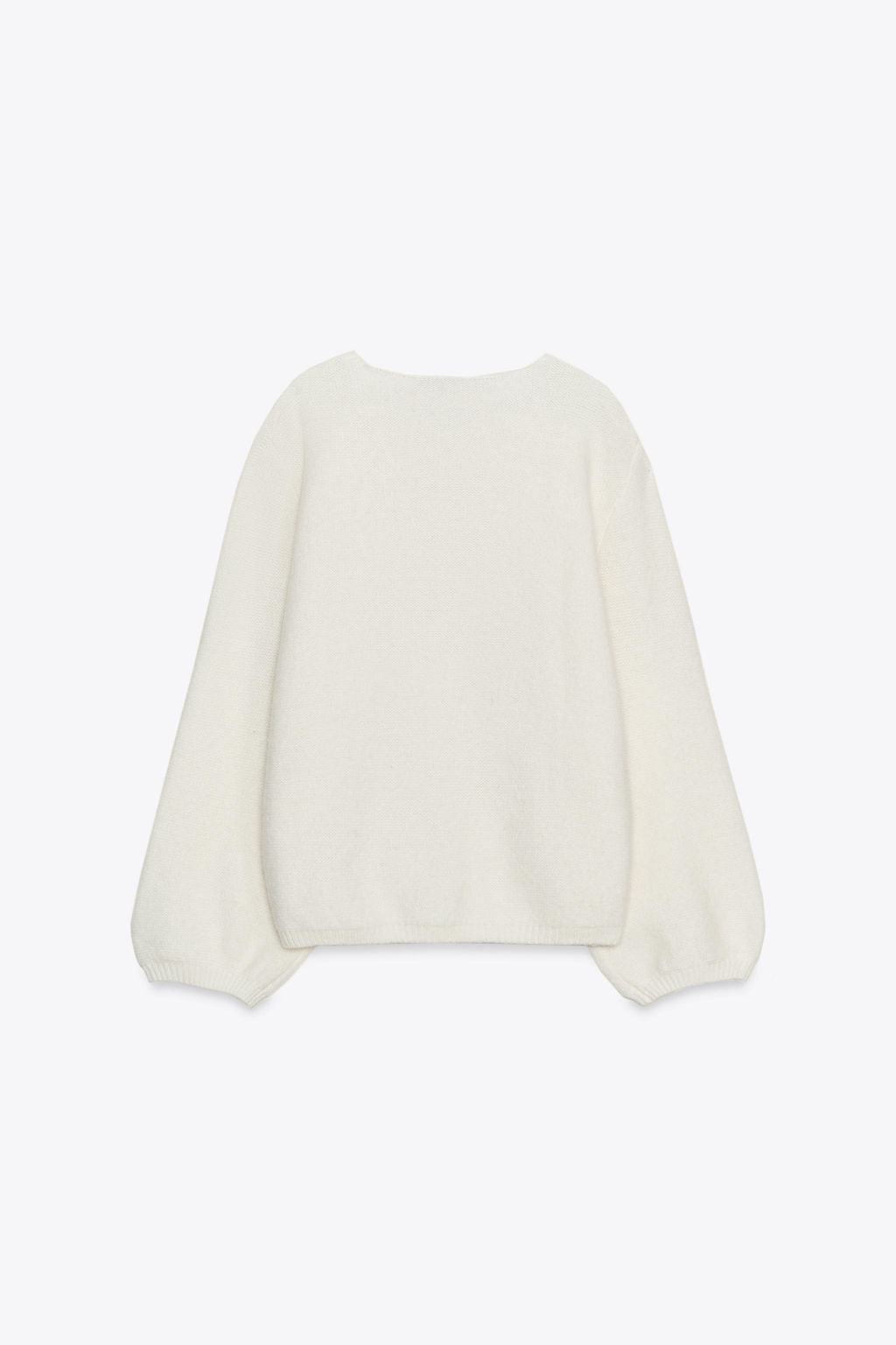 WOOL PUFF SLEEVE KNIT SWEATER