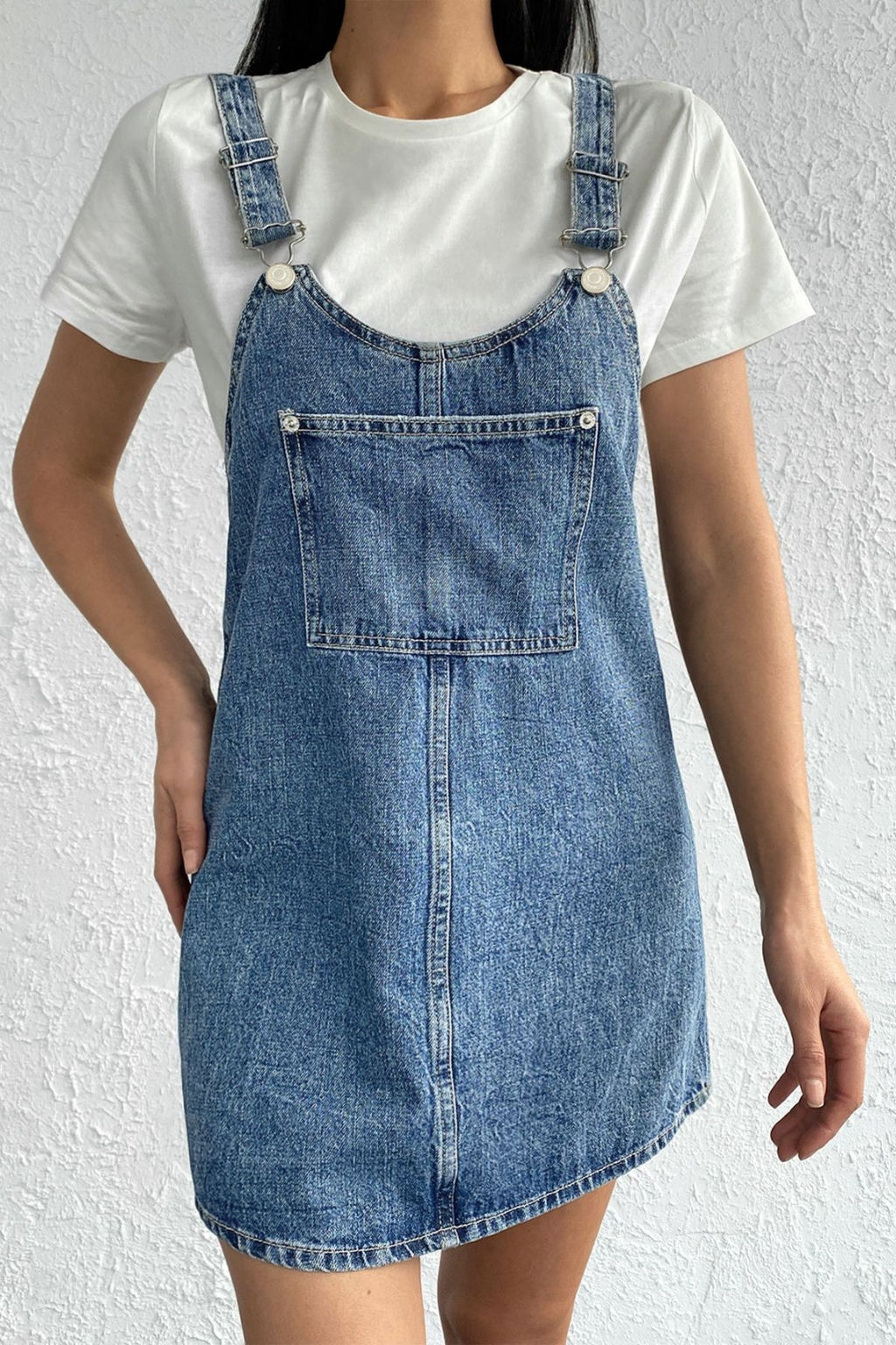 Trendyolmilla Mavi Mini Salopet Denim Elbise TWOSS25EL00701