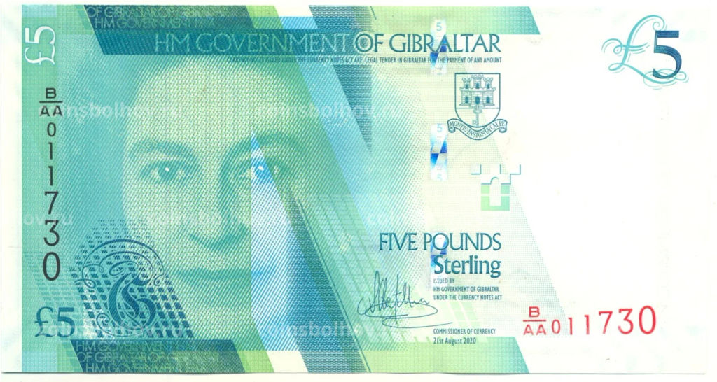 5 фунтов 2020 года Гибралтар