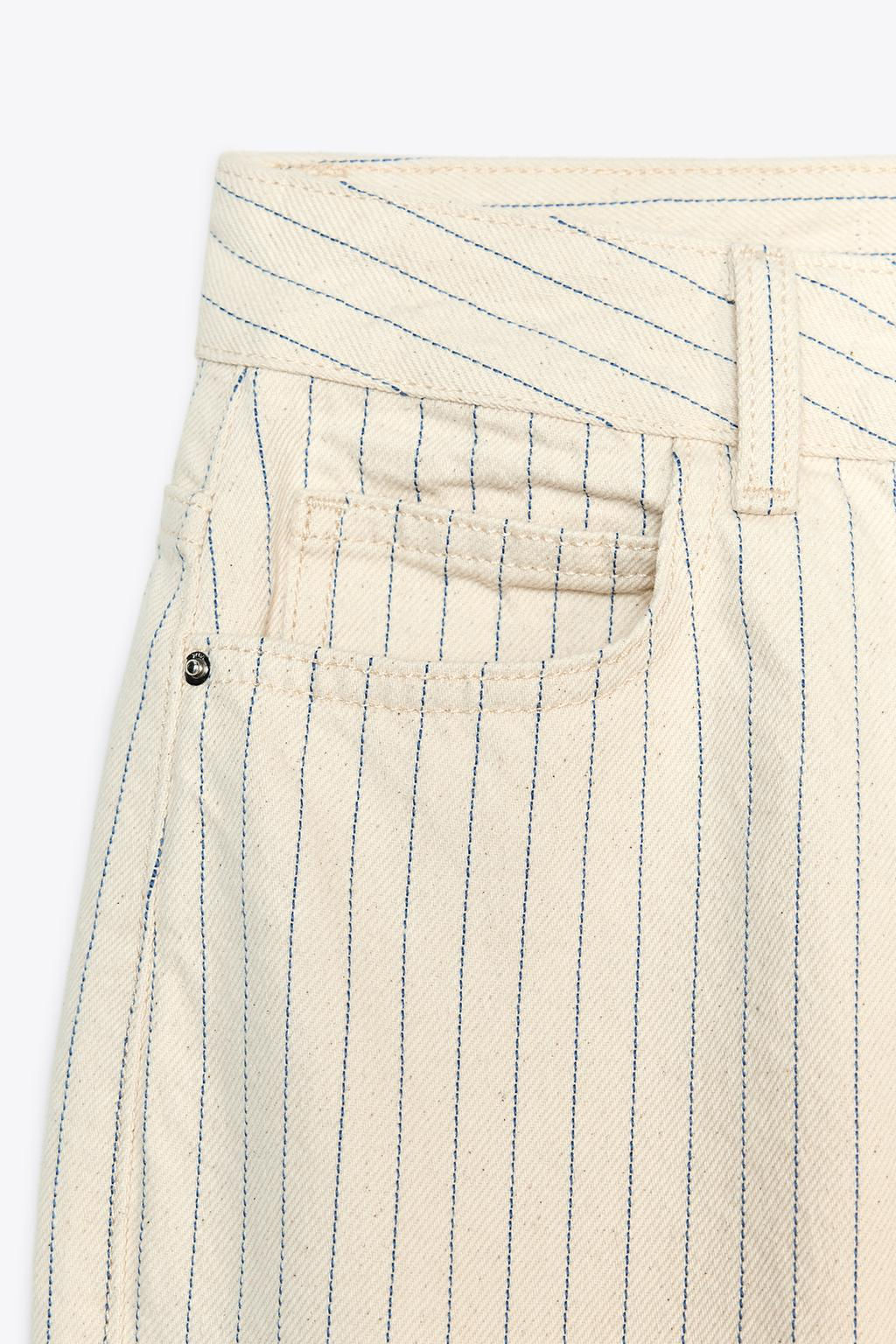 Z1975 STRAIGHT HIGH-WAIST FULL LENGTH STRIPED JEANS - Zara фото 8