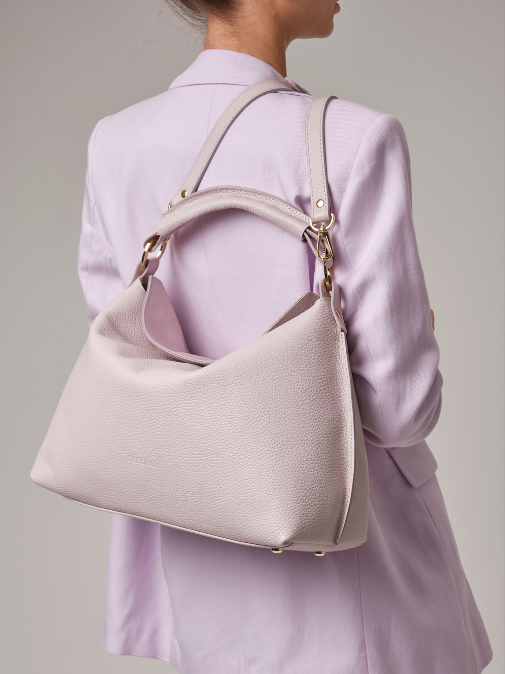 Кожаная сумка Deboro 30900 розовый дым