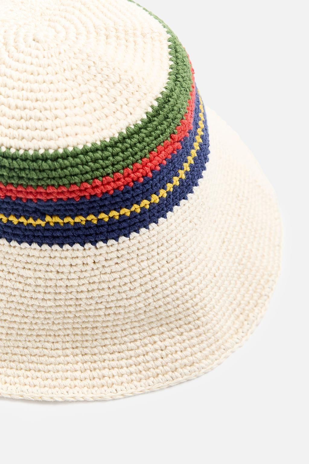 CROCHET HAT WITH STRIPES - Zara фото 6
