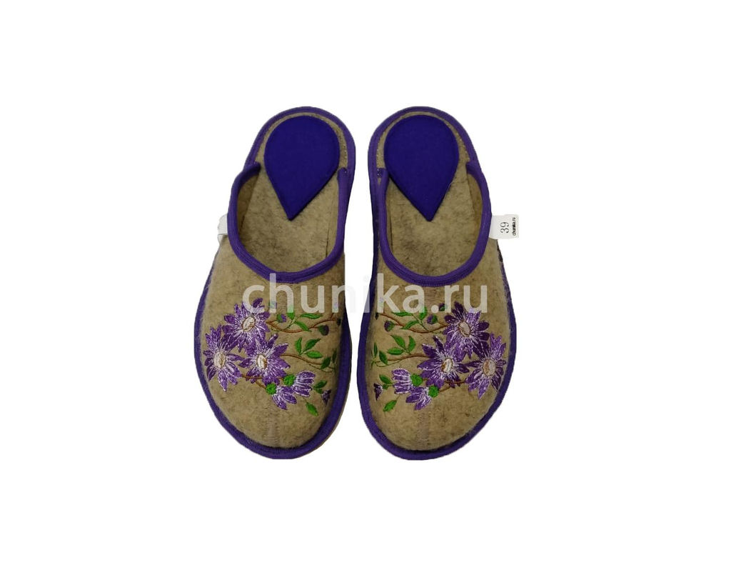 Тапочки без задника, вышивка «кошечки» - Чуника фото 5