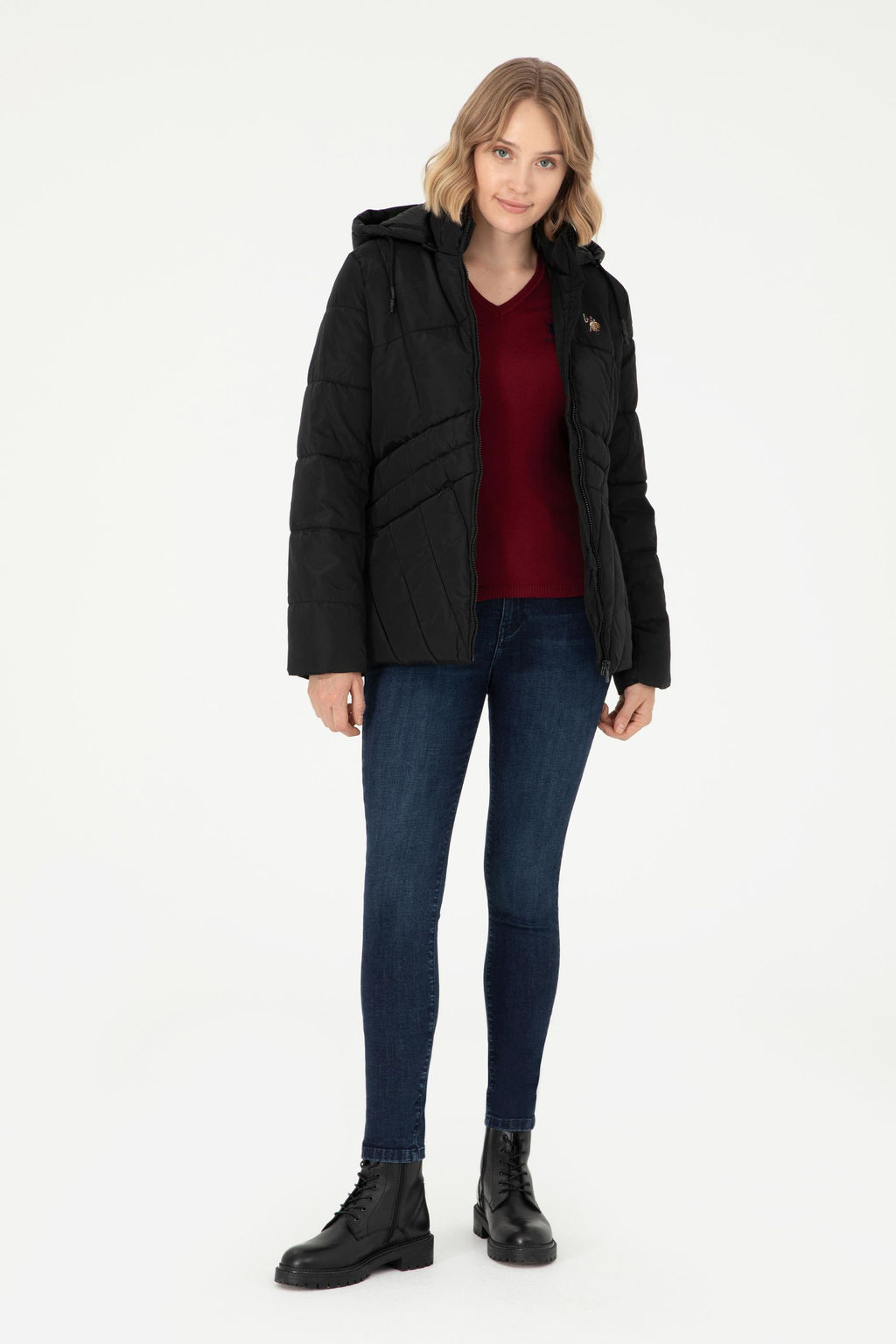 Женское черное пальто - U.s. polo assn фото 4