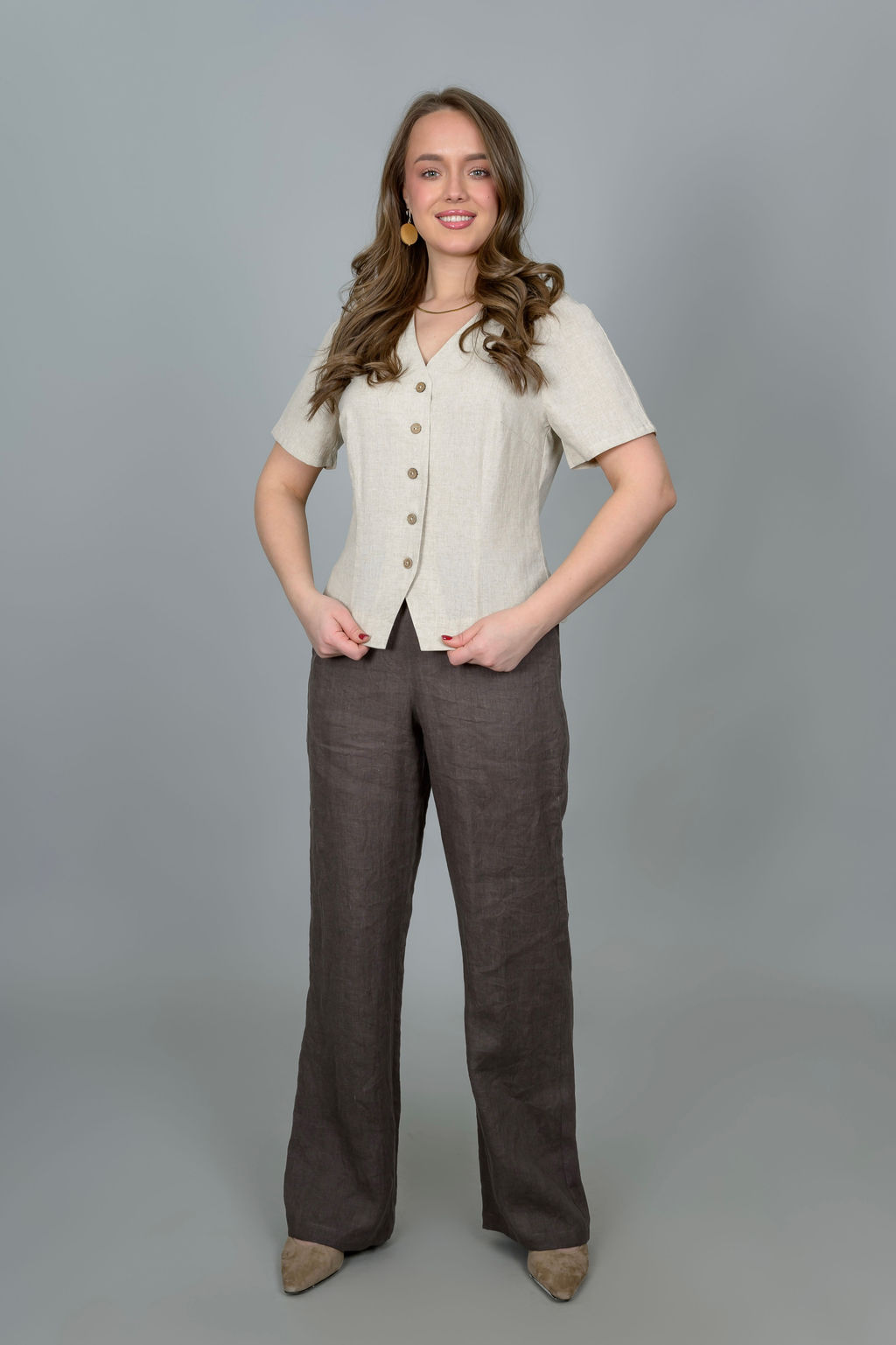 Блуза  лен 70%, хлопок 30%