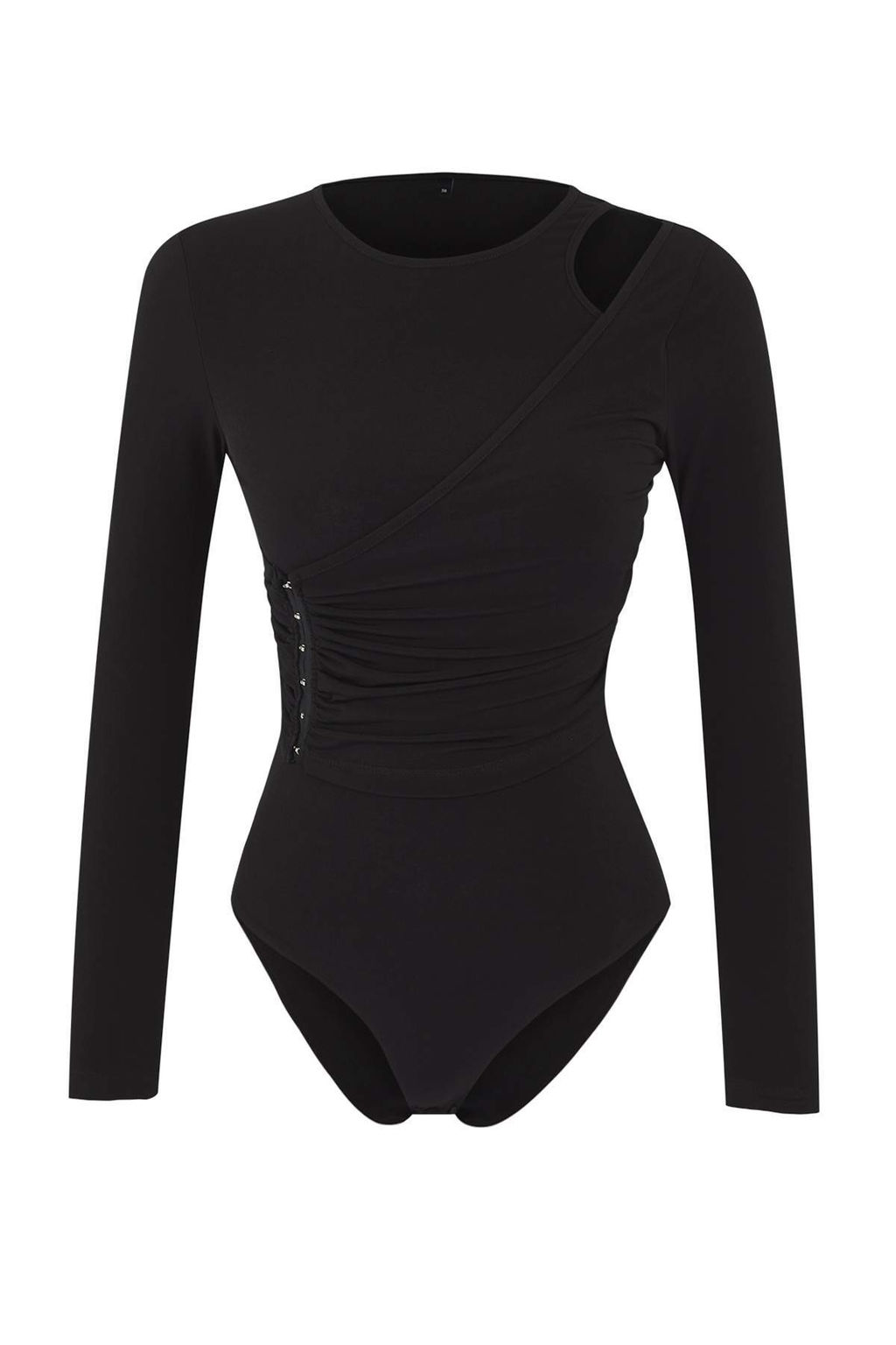 Siyah Agrafl? Asimetrik Yaka Orme Party Body TPRAW26BD00011 - Trendyolmilla фото 6