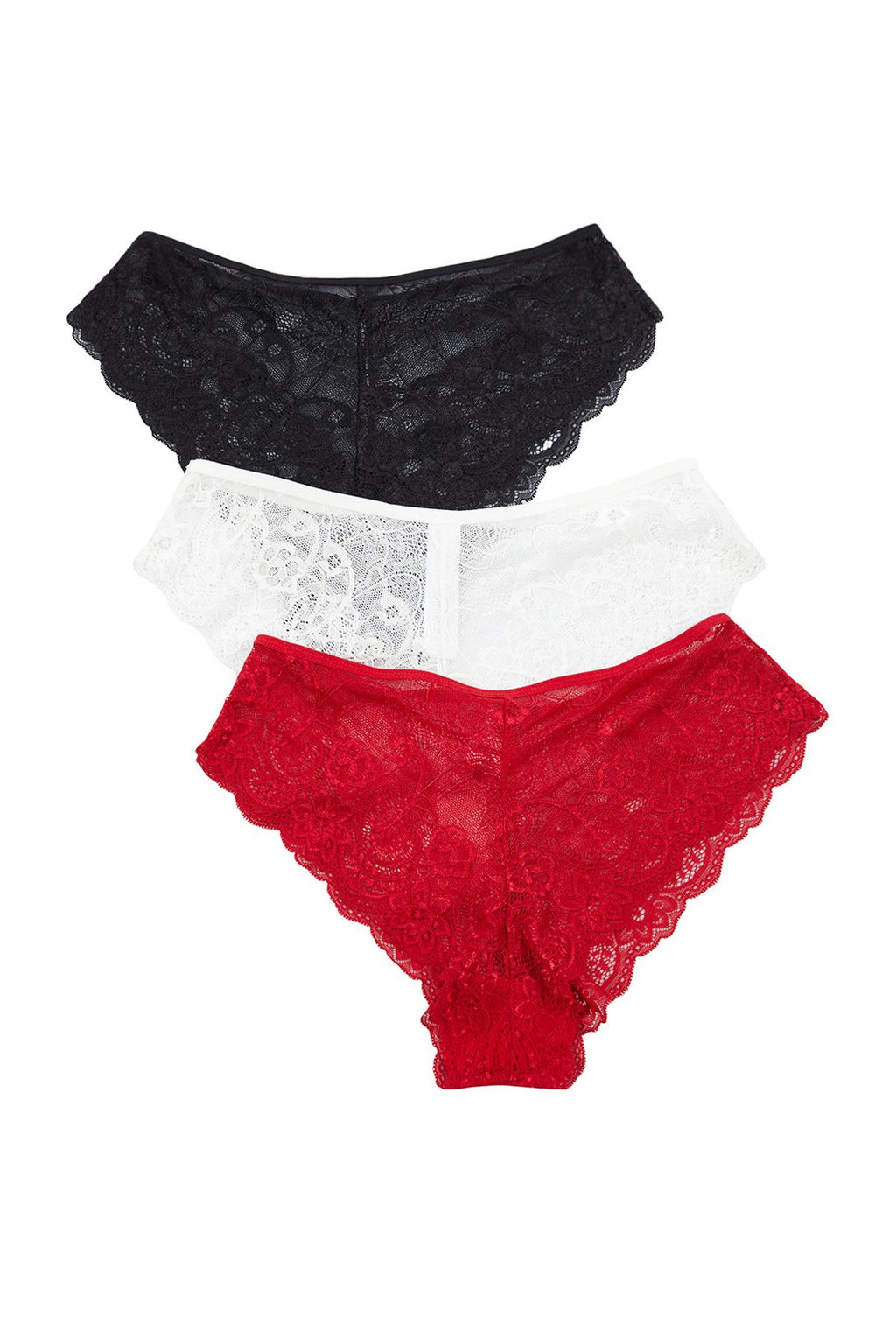 Trendyolmilla Siyah-Cok Renkli 3lu Paket Dantelli Ajurlu/Delikli Hipster Orme Kulot THMAW25KU00007 фото 8