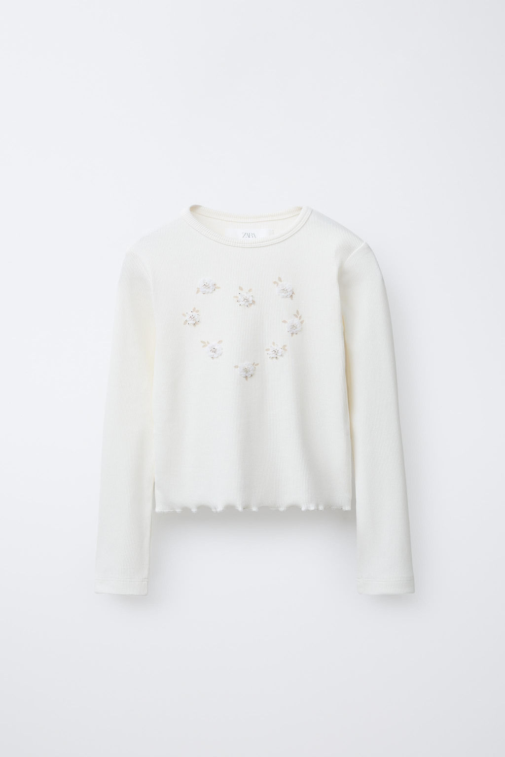 FLORAL APPLIQU_ T-SHIRT