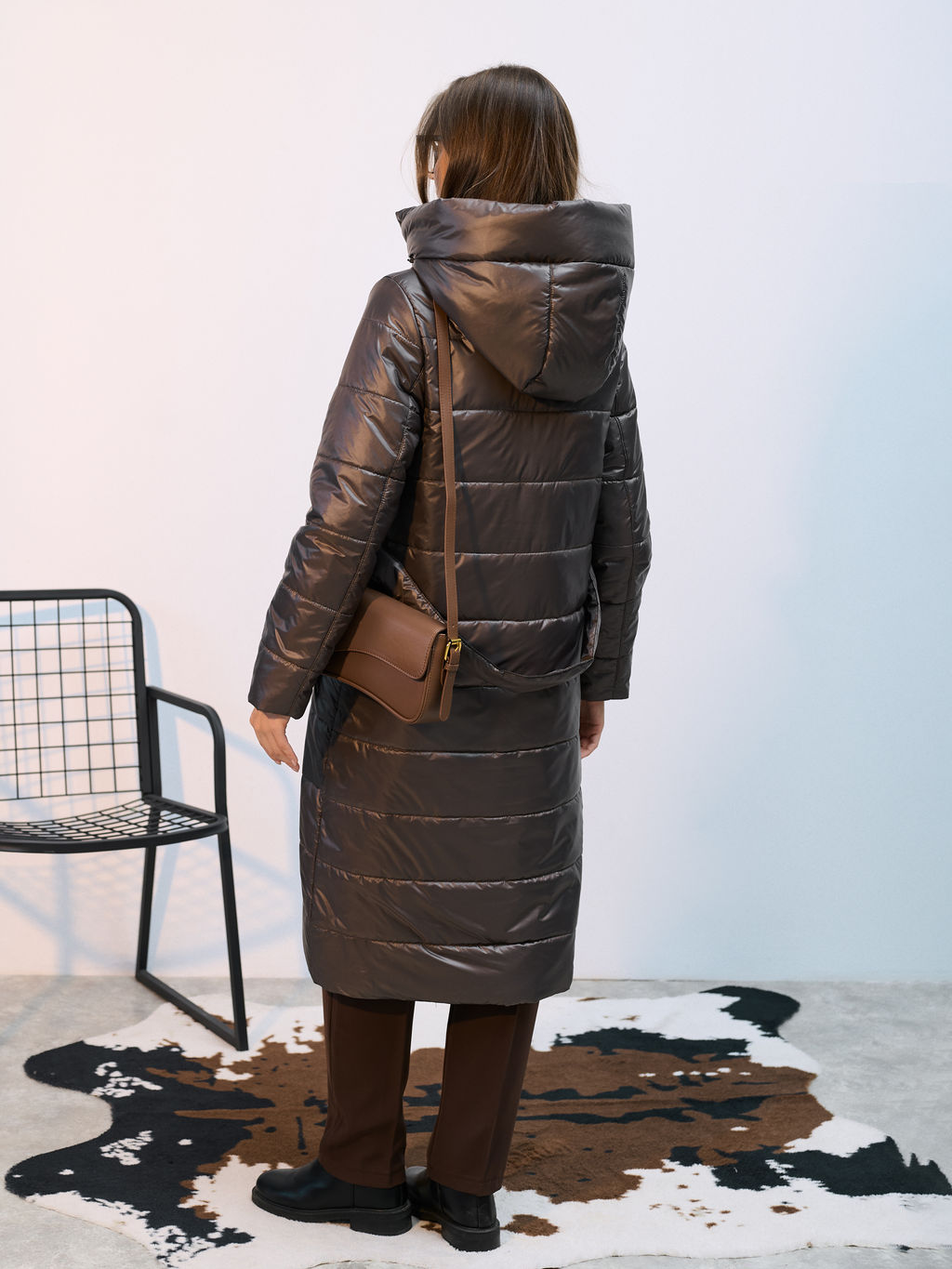 Пальто демисезонная "Анель" коричневый