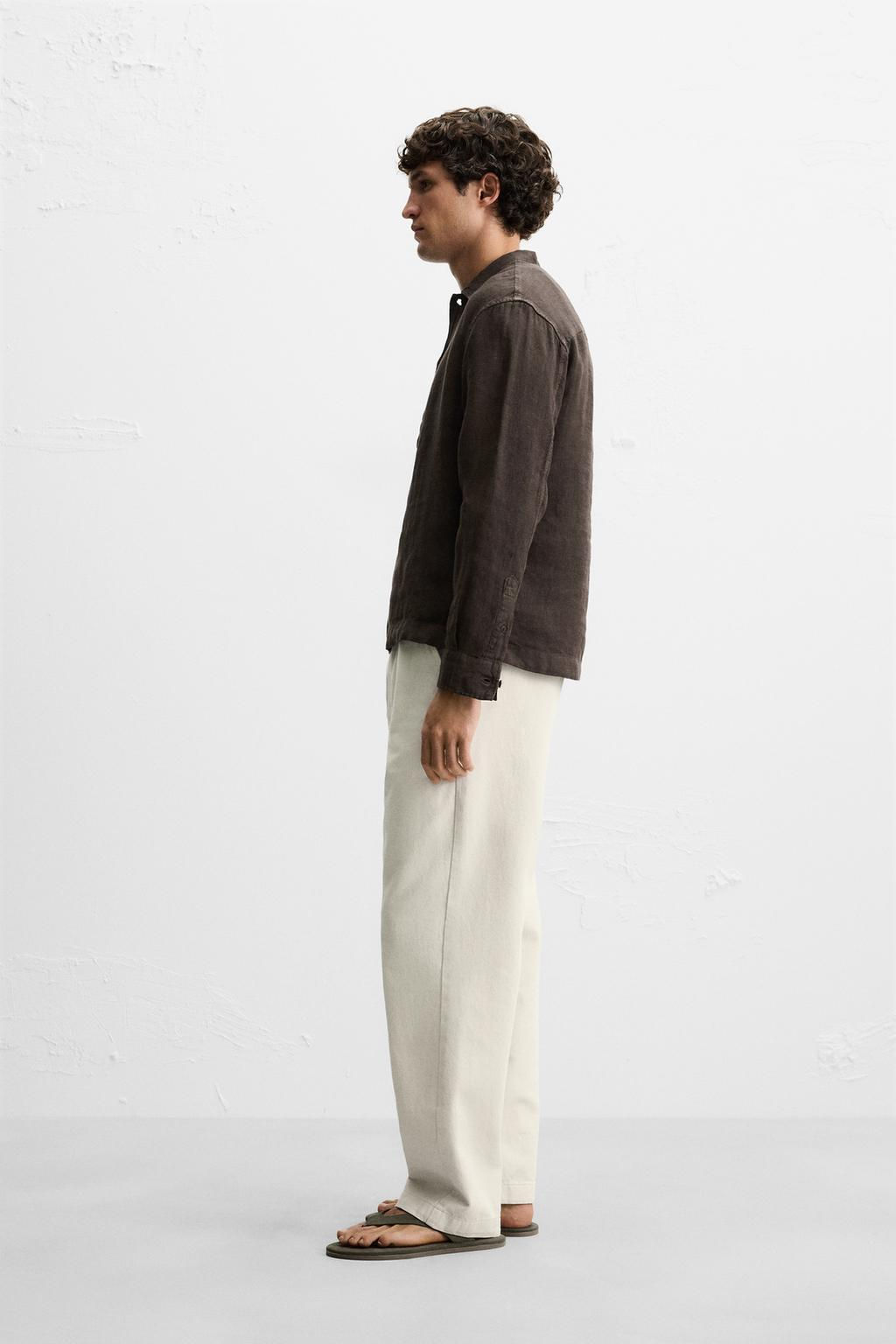 100% LINEN POLO SHIRT - Zara фото 4