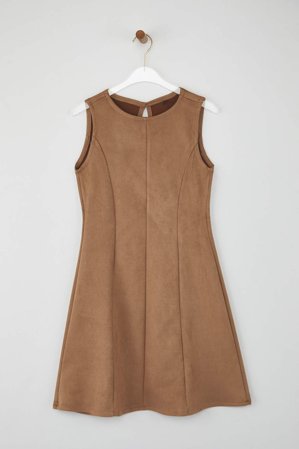 Haki Duz Etegi Godeli Mini Suet Orme Elbise TWOAW26EL00021 - Trendyolmilla фото 9