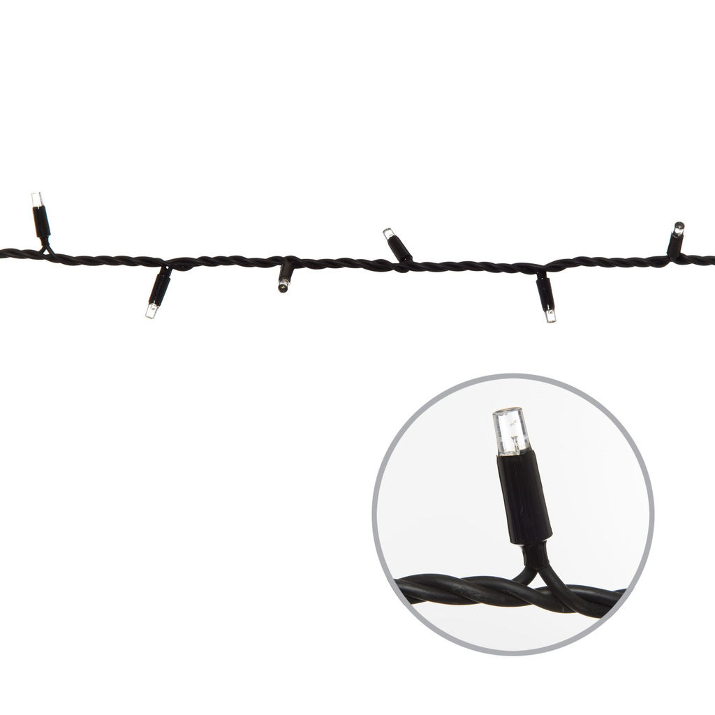 ULD-S1000-120/TBK MULTI IP67 Гирлянда светодиодная с эффектом мерцания, 10м. Соединяемая. 120 светодиодов. Разноцветный свет. Провод черный. TM Uniel.