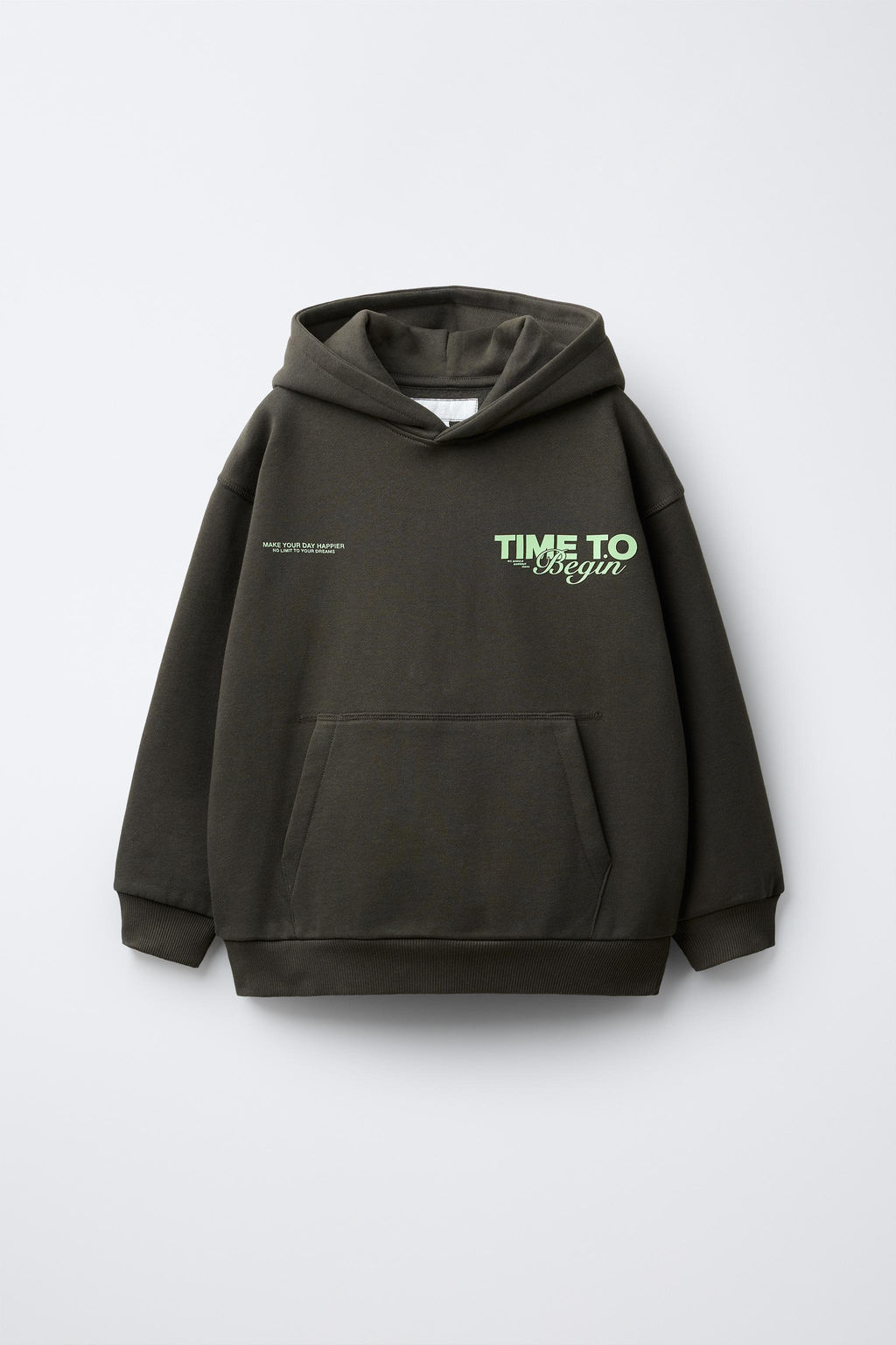 RAISED SLOGAN PRINT HOODIE