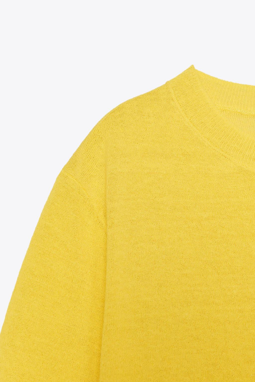 SHORT SLEEVE KNIT LINEN BLEND TOP - Zara фото 15