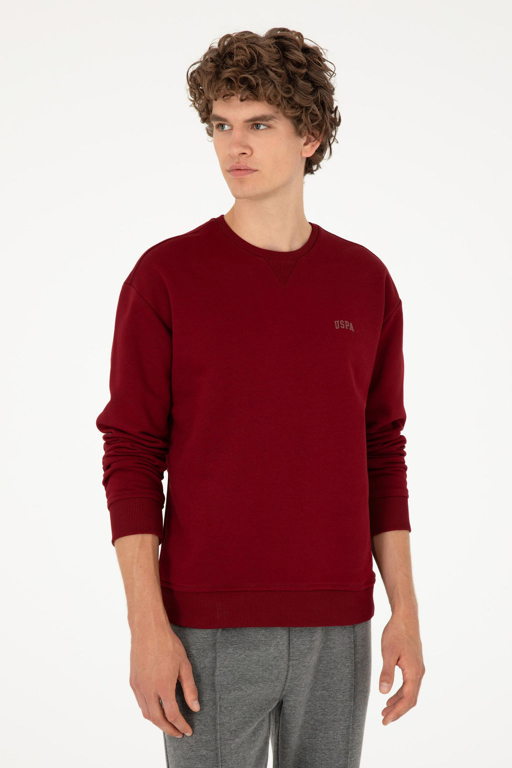 Мужской бордово-красный базовый свитшот Неожиданная скидка в корзине - U.s. polo assn фото 3