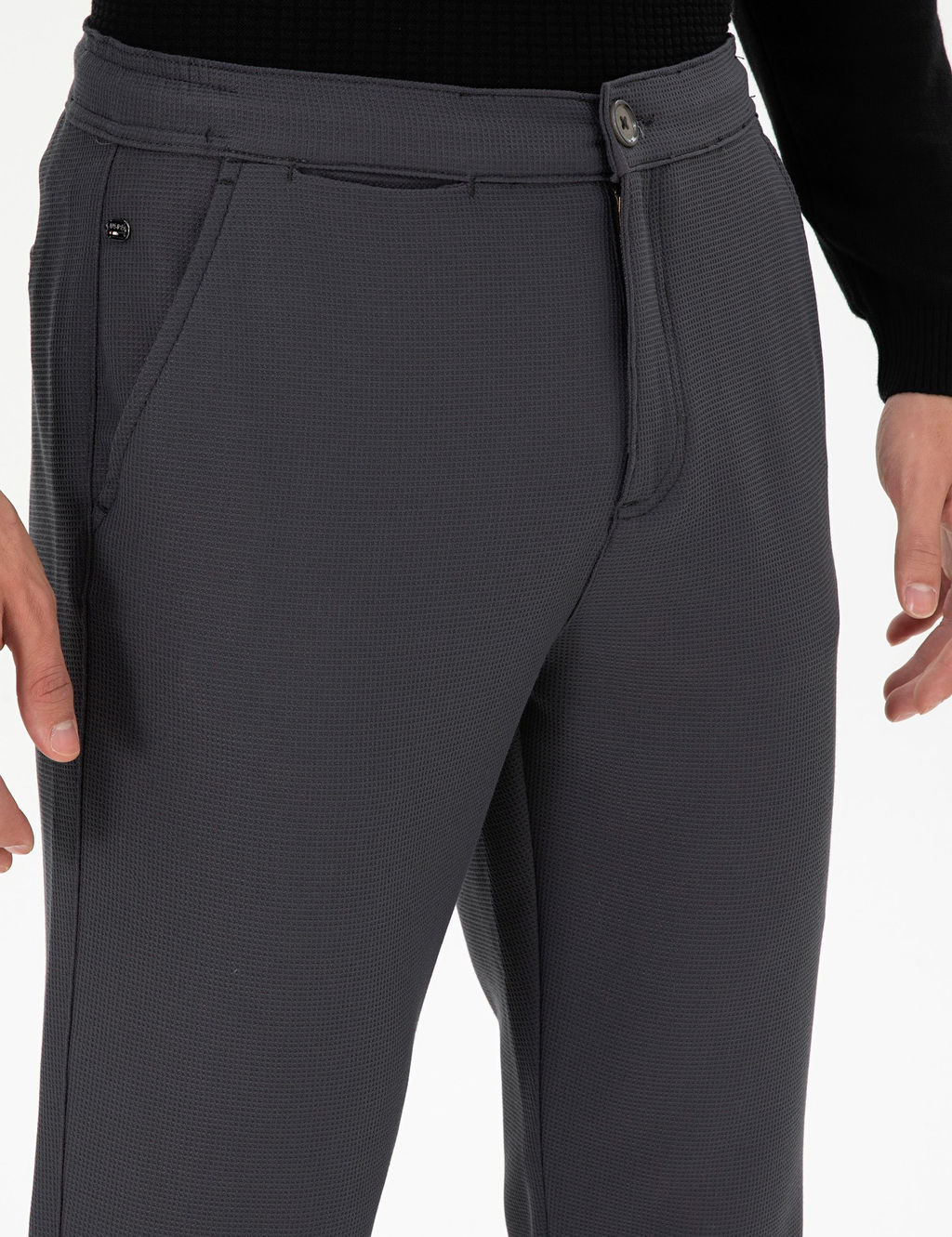 Мужские брюки из плотной ткани антрацитового цвета - U.s. polo assn фото 5