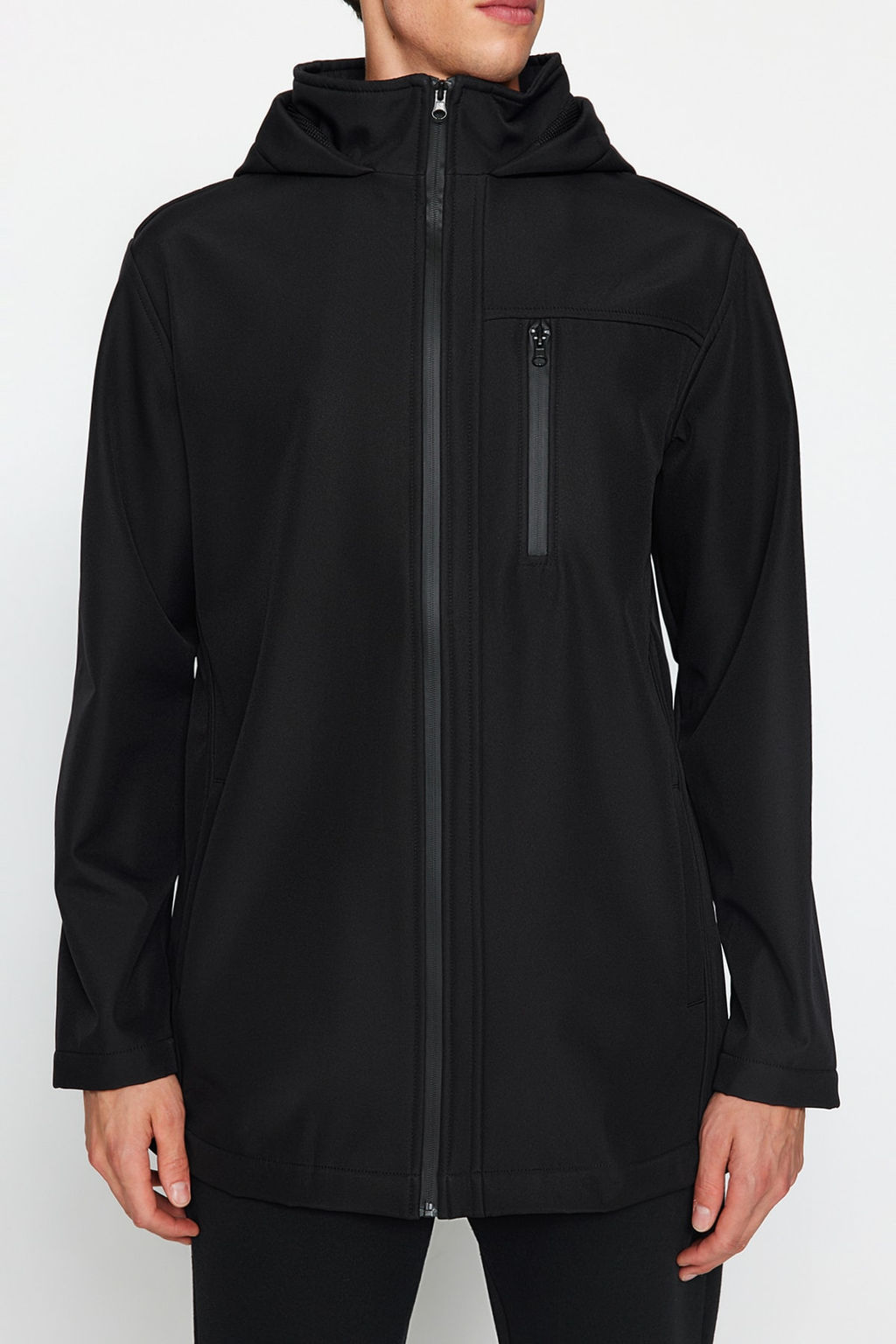 TRENDYOL MAN Siyah Regular Fit Kapusonlu Outdoor Softshell K?sl?k Parka Mont TMNAW24MO00024 - Trendyolmilla фото 5