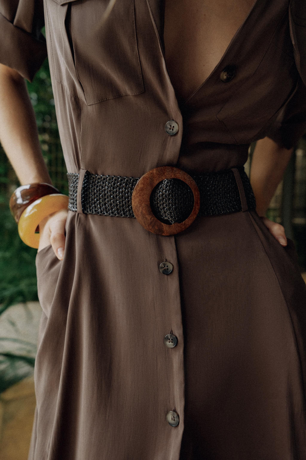 VESTIDO CAMISERO FLUIDO CINTUR?N / Marr?n - Zara фото 4