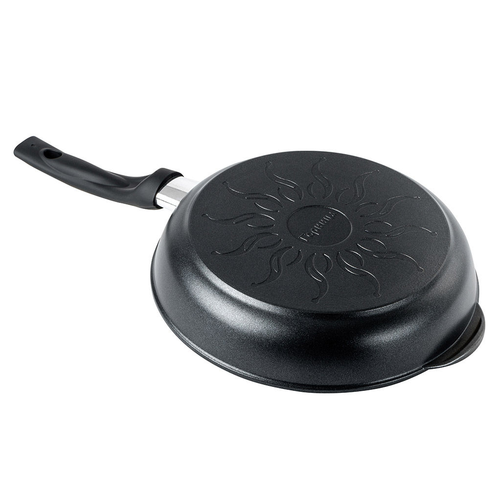 Сковорода с тефлоновым покрытием д28см Классик, h5,5см, s0,4см, ручка из термостойкого пластика, стеклянная крышка с пароотводом, подарочная упаковка (Россия) - Домашняя мода фото 5