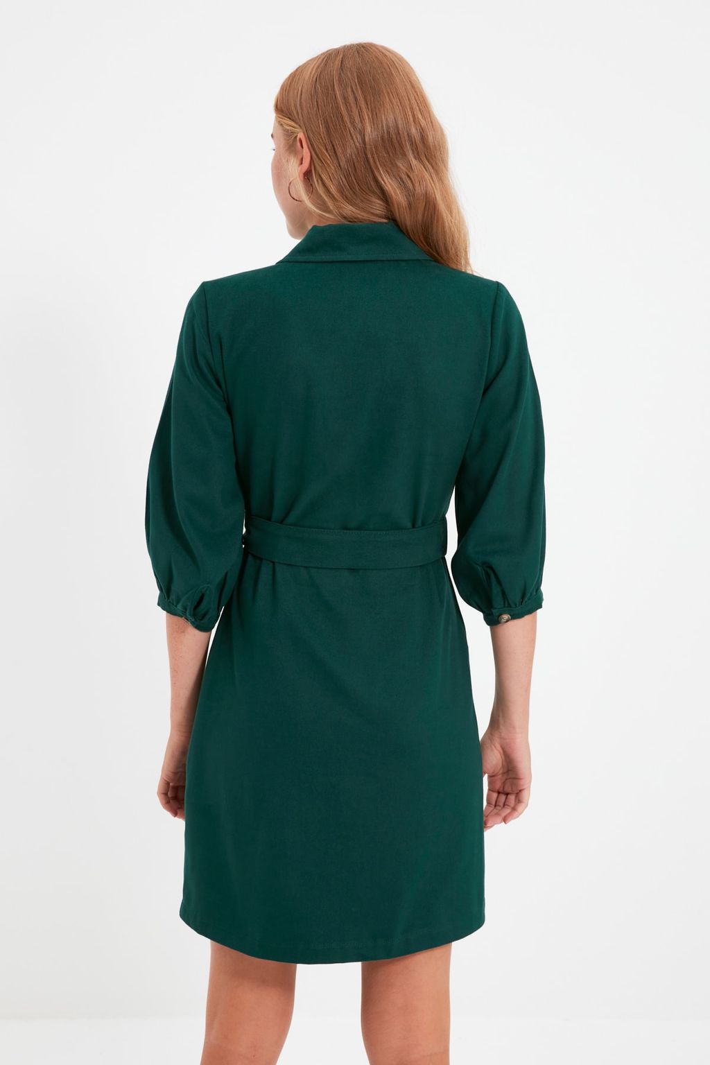 Haki Baglama Detayl? Dokuma Elbise TWOAW20EL1156