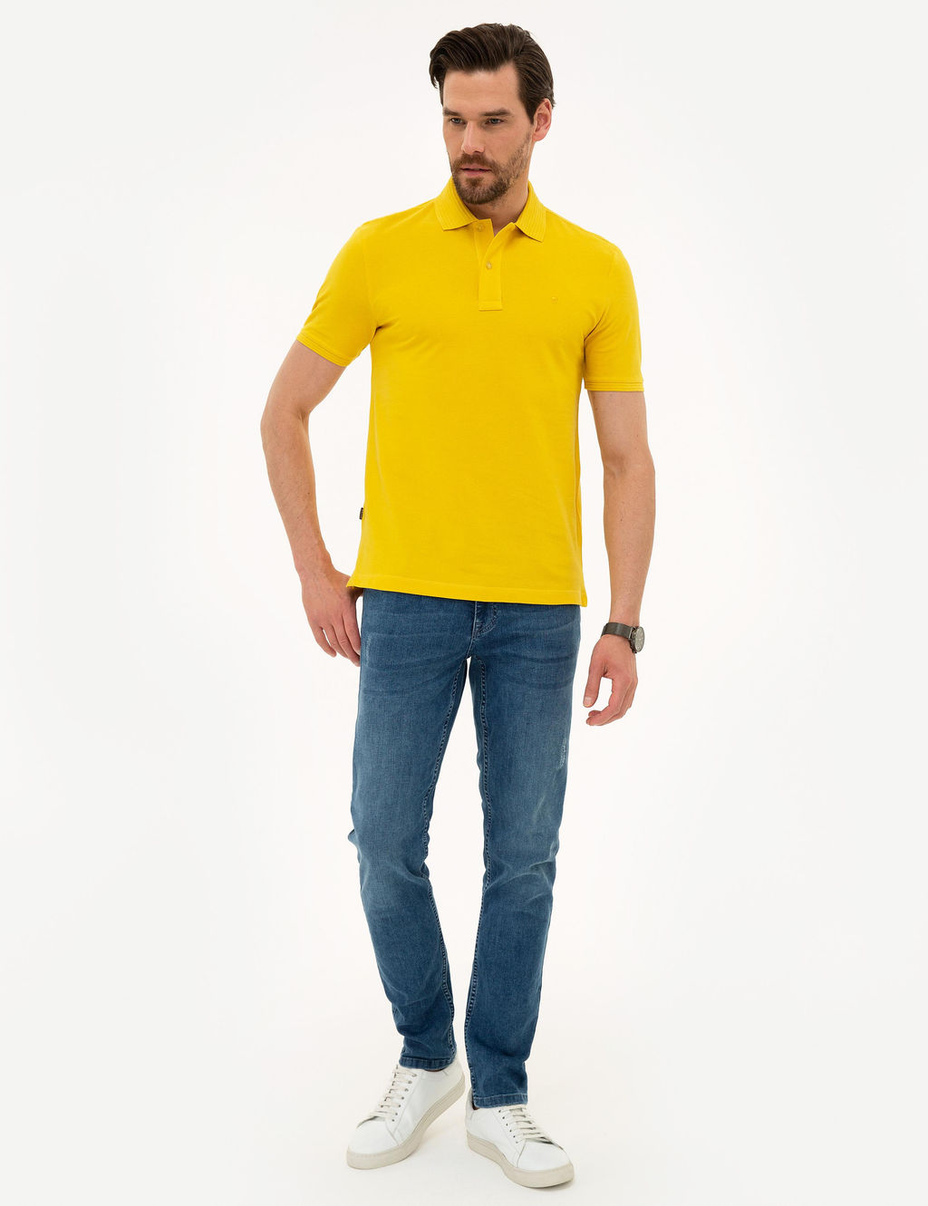 Sar_ Slim Fit Polo Yaka Basic Ti__rt