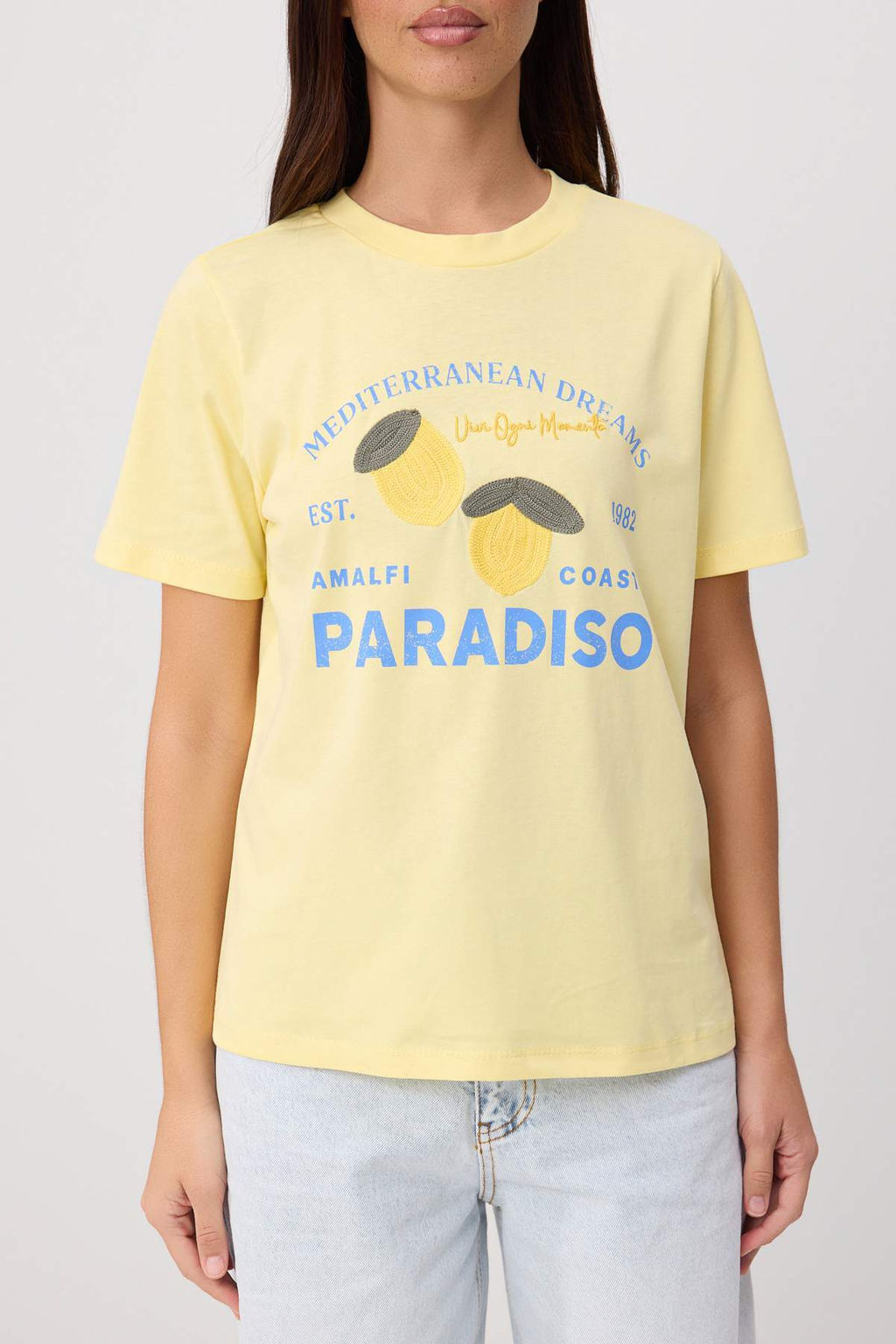 A__k Sar_ Bask_l_ Regular/Normal Kal_p Bisiklet Yaka _rme T-Shirt TWOSS26TS00294 - Trendyolmilla фото 3
