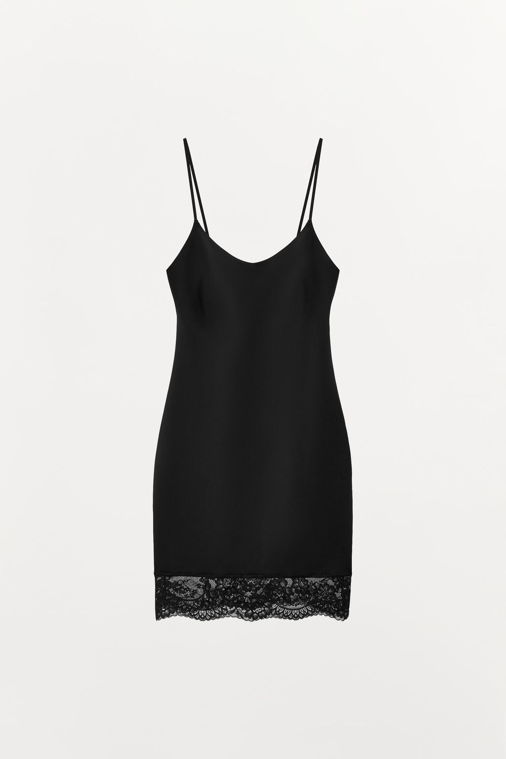 VESTIDO CORTO MEZCLA POLIAMIDA ENCAJE / Negro - Zara фото 5