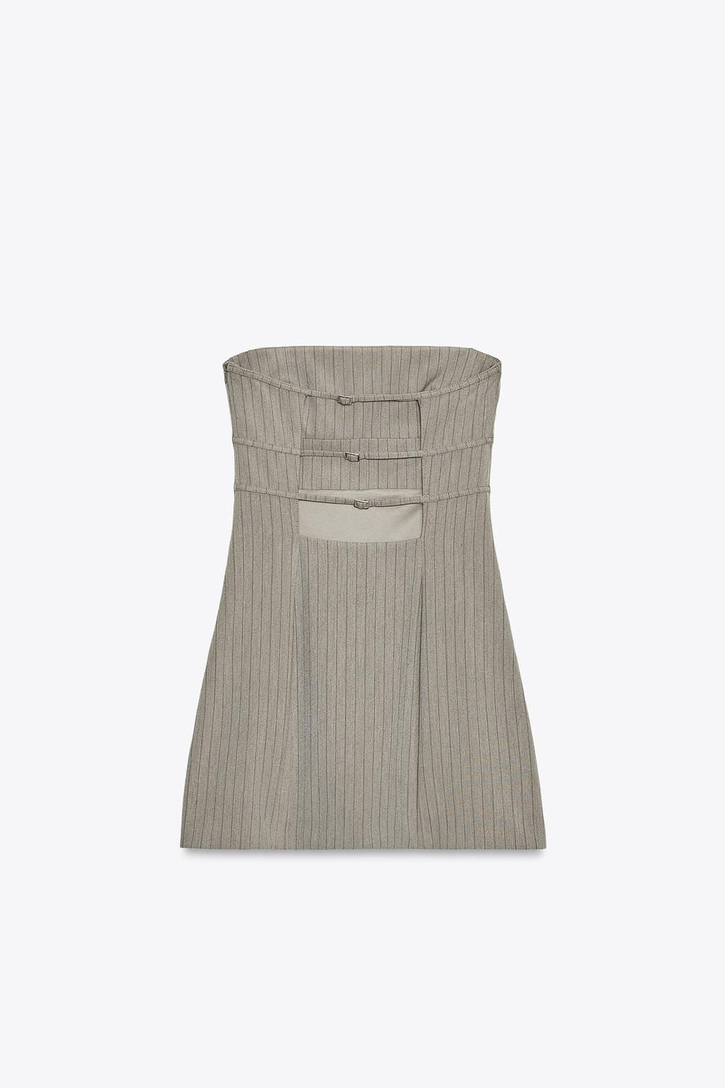 PINSTRIPE STRAPLESS DRESS - Zara фото 9