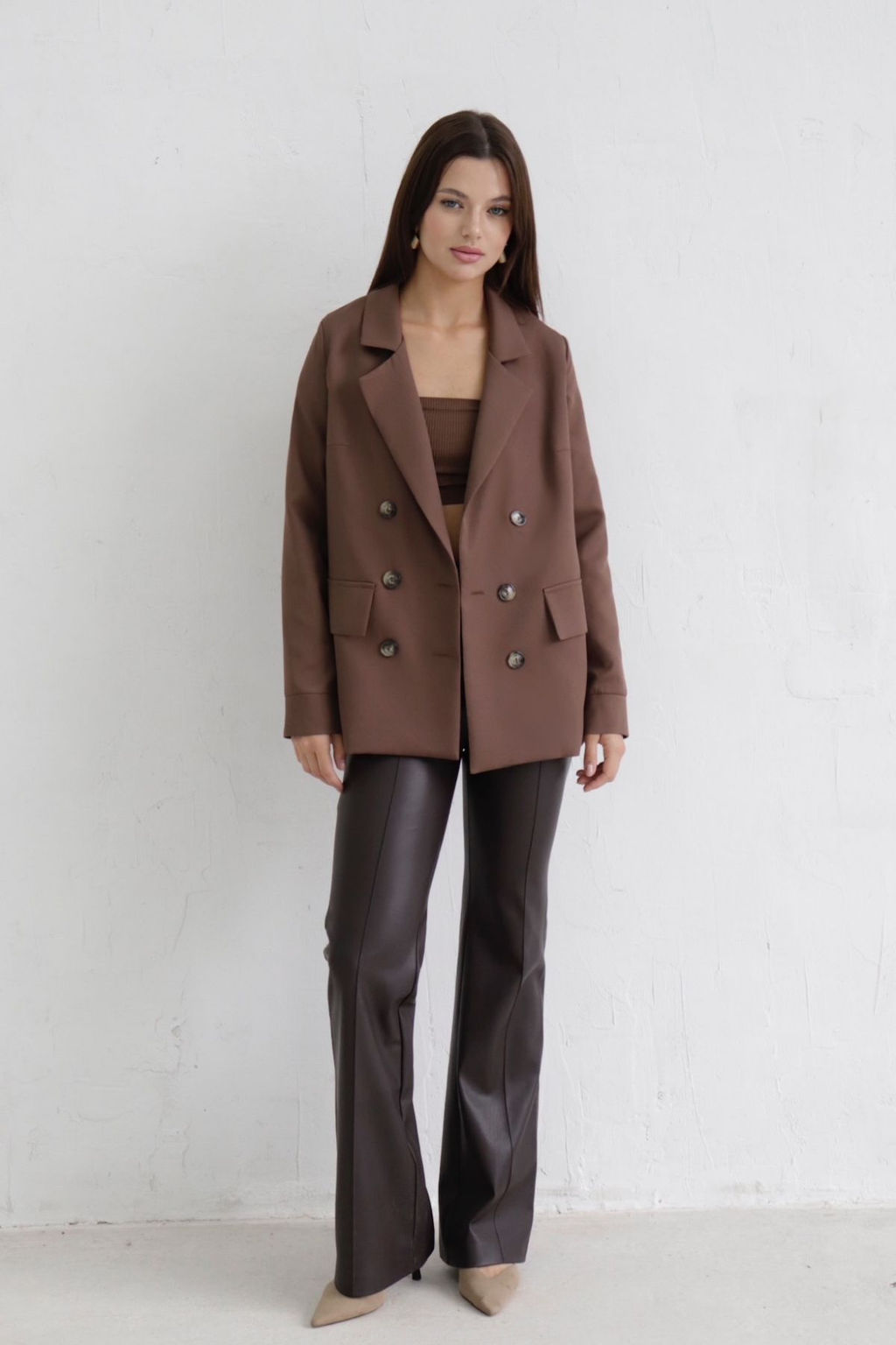 10554 Жакет двубортный шоколад - Martichelli фото 13