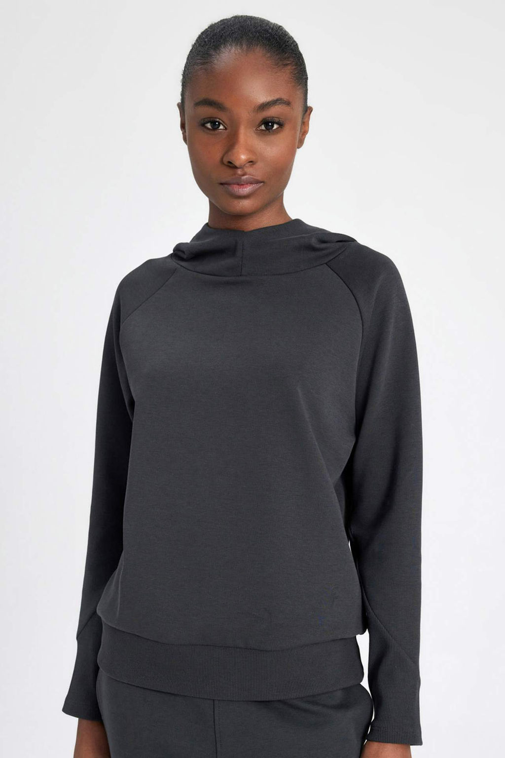 DeFactoFit Standart Fit Kapusonlu Skuba Dalg?c Kumas Basic Sweatshirt  фото 2