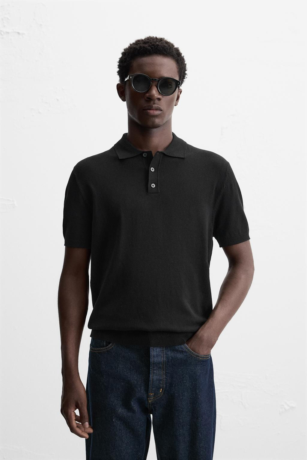 VISCOSE BLEND KNIT POLO SHIRT - Zara фото 18