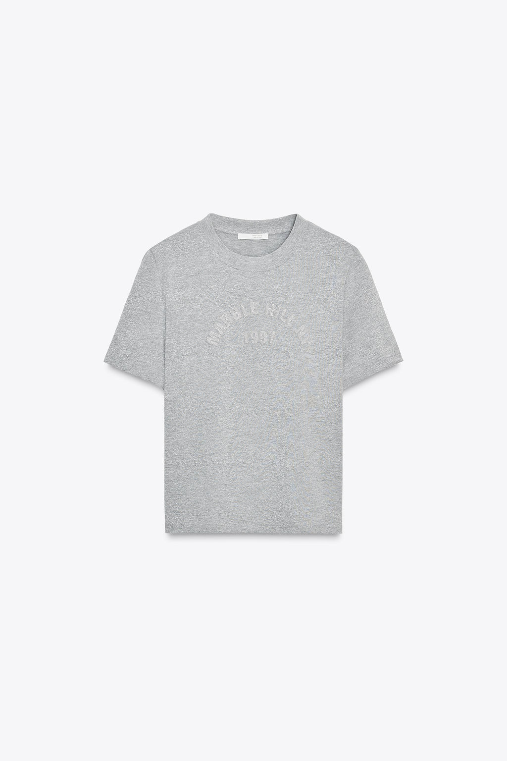 T-SHIRT WITH METALLIC THREAD SLOGAN - Zara фото 4