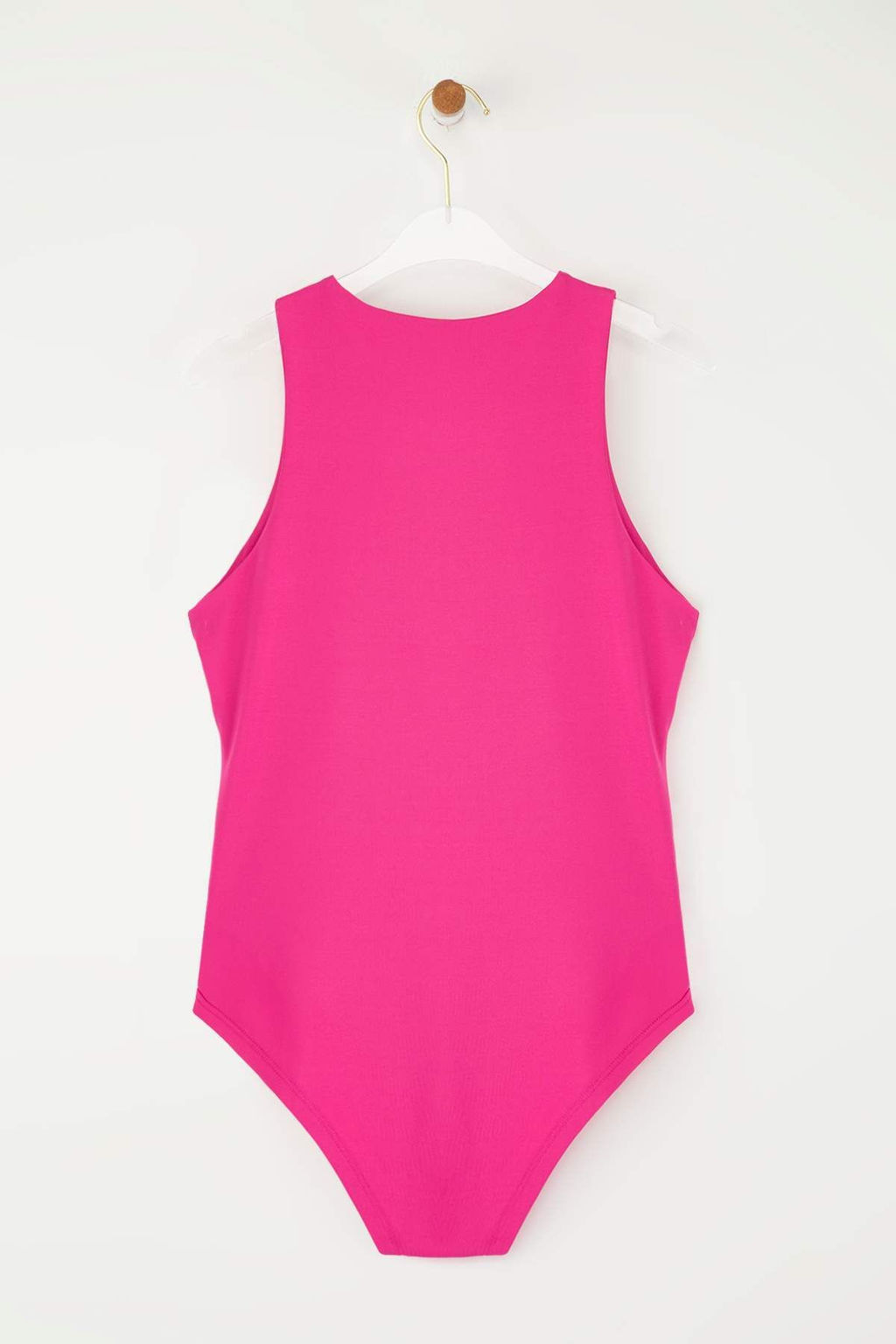 Ac?k Pembe Halter Yaka Vucuda Oturan Esnek Alttan C?tc?tl? Orme Body TWOSS20BD0044