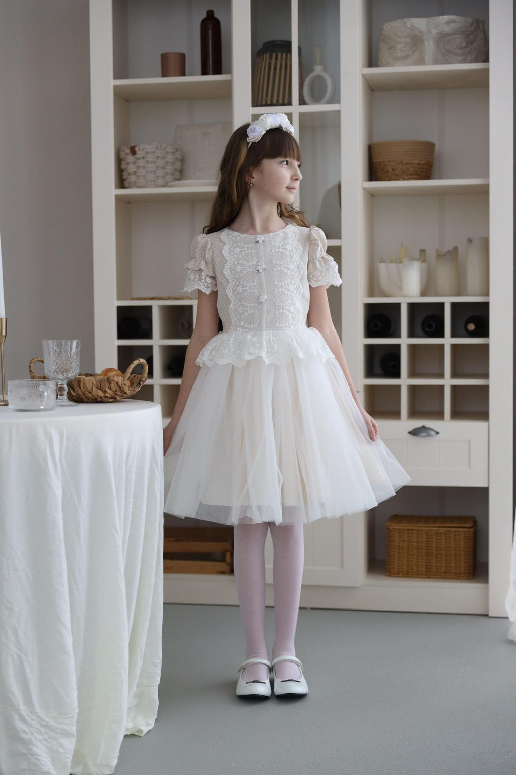 платье для девочки Л 24-20 Эмили белый горох - Этоэльф фото 2