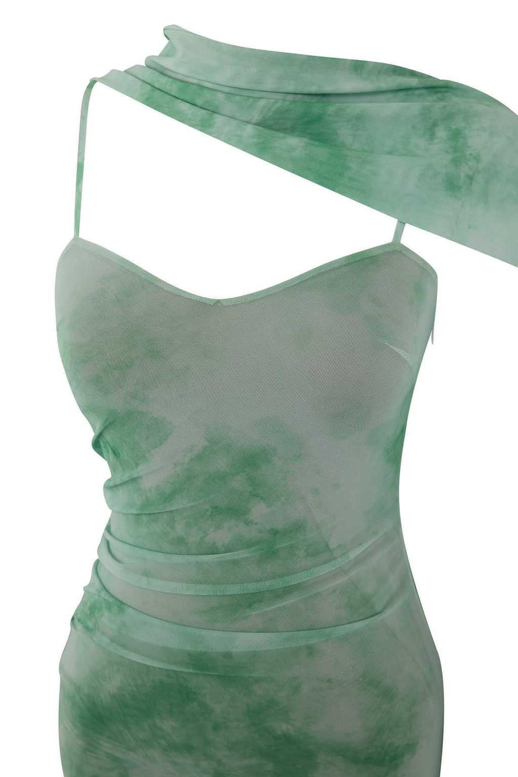 Yesil Fular Detayl? Tul Maxi Orme Elbise TPRSS25EL00314 - Trendyolmilla фото 6