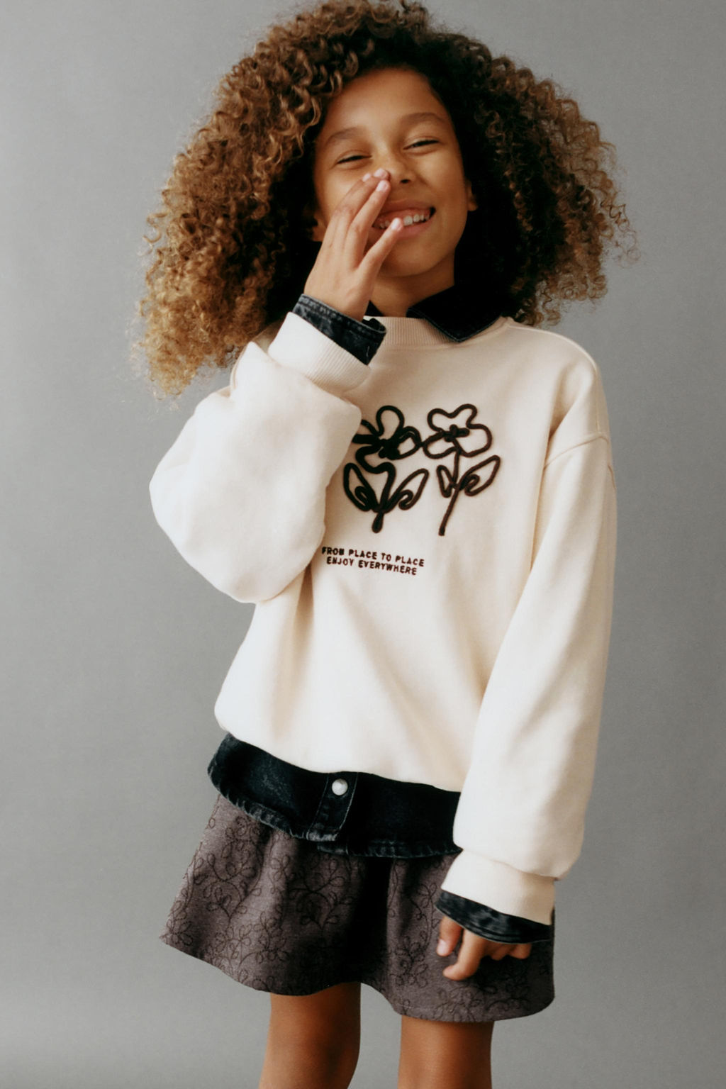 EMBROIDERED CORD SWEATSHIRT - Zara фото 5