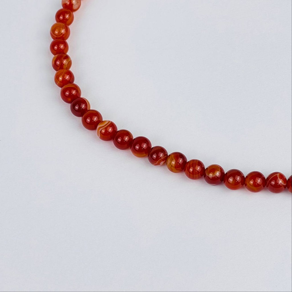 Четки буддийские (Мала) из Сардоникса, Сердолика и Бычьего глаза (108 бусин) - Радуга самоцветов фото 3