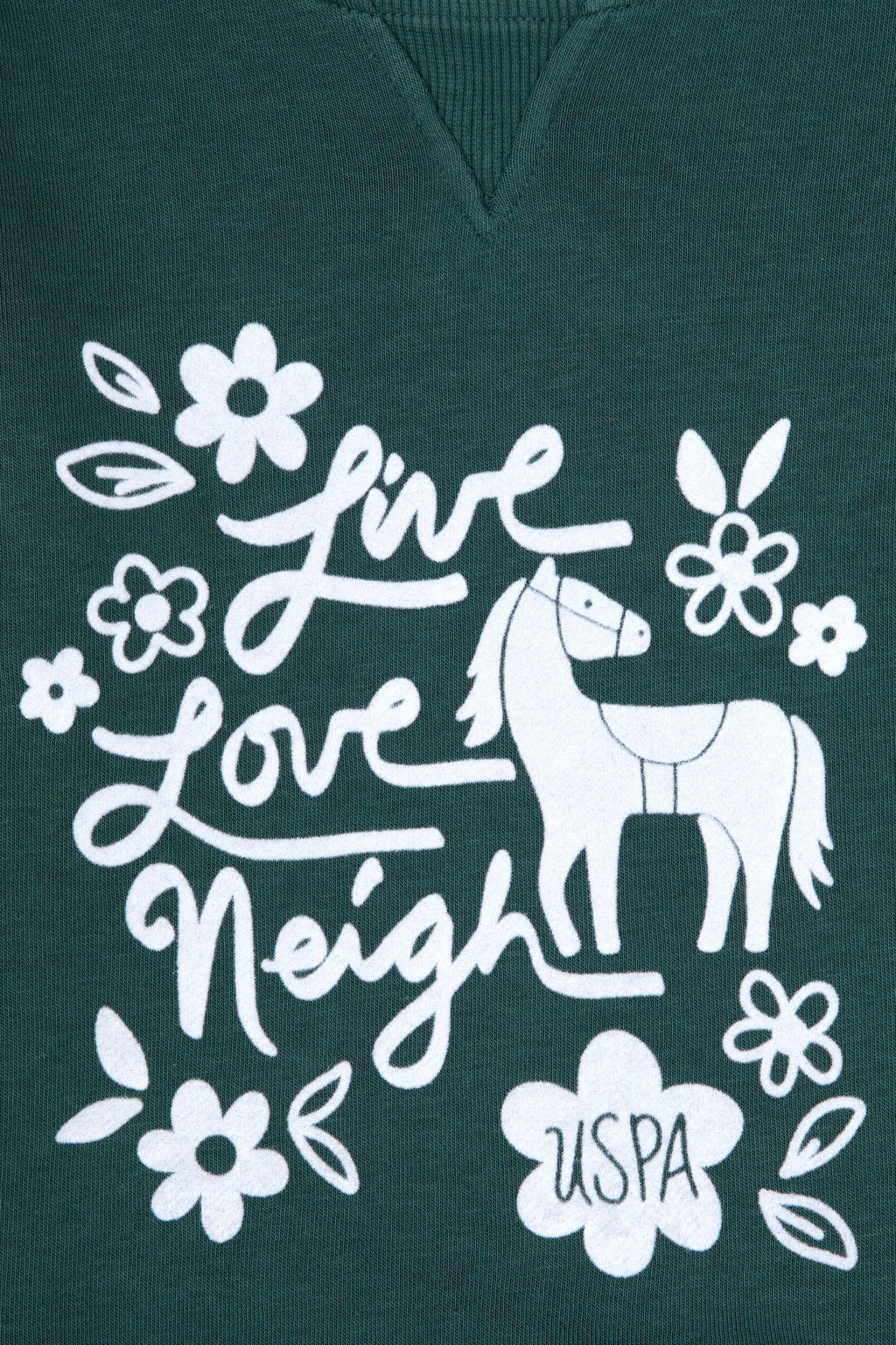 K_z _ocuk Koyu Ye_il Bisiklet Yaka Sweatshirt - U.s. polo assn фото 3