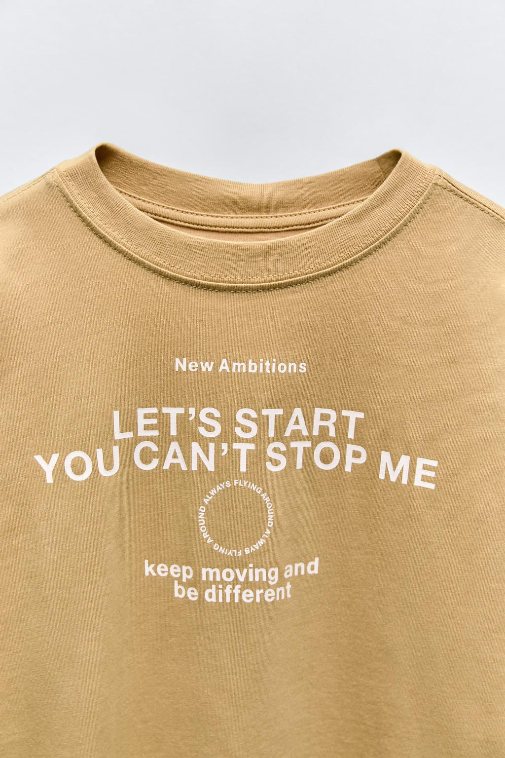 T-SHIRT WITH SLOGAN - Zara фото 12
