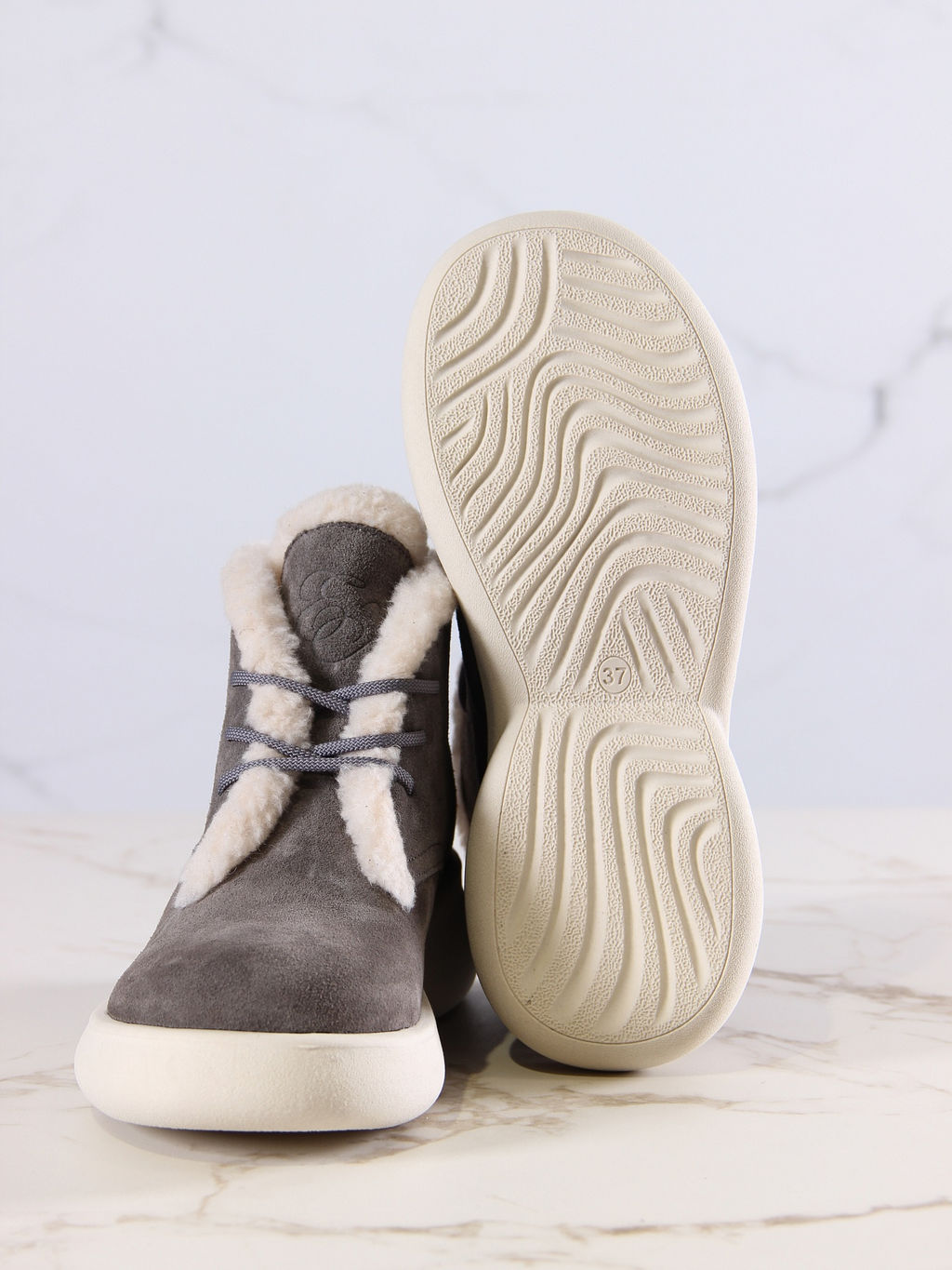 Ботинки 308.927be.Серый замок замша з/мех