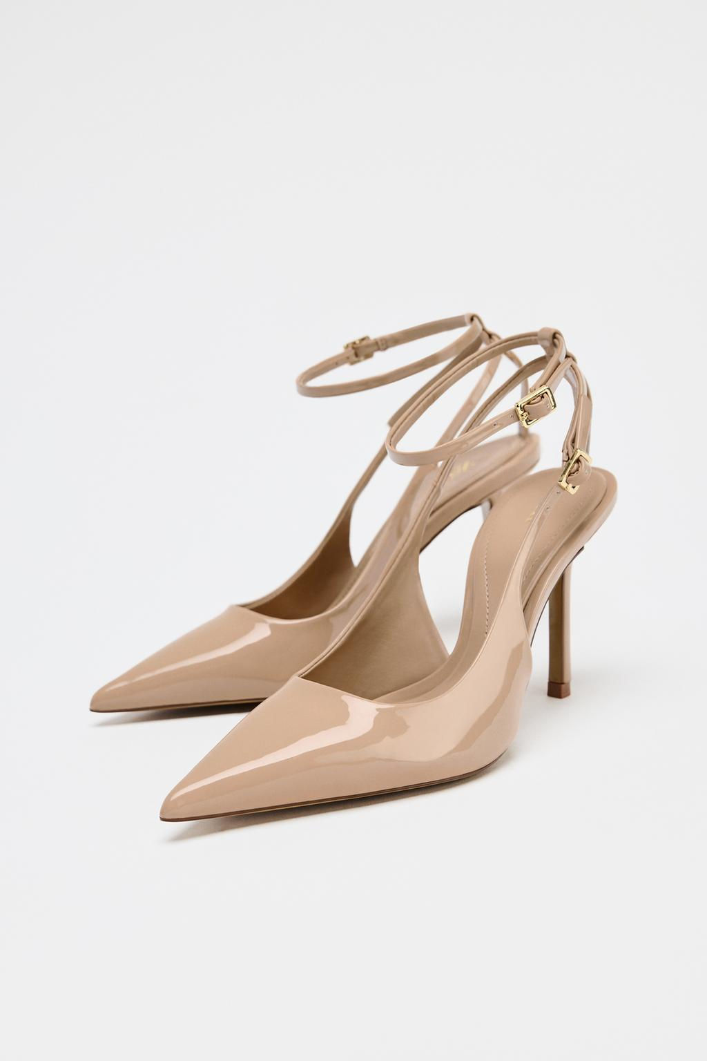 PATENT EFFECT SLINGBACK HIGH HEELS - Zara фото 3
