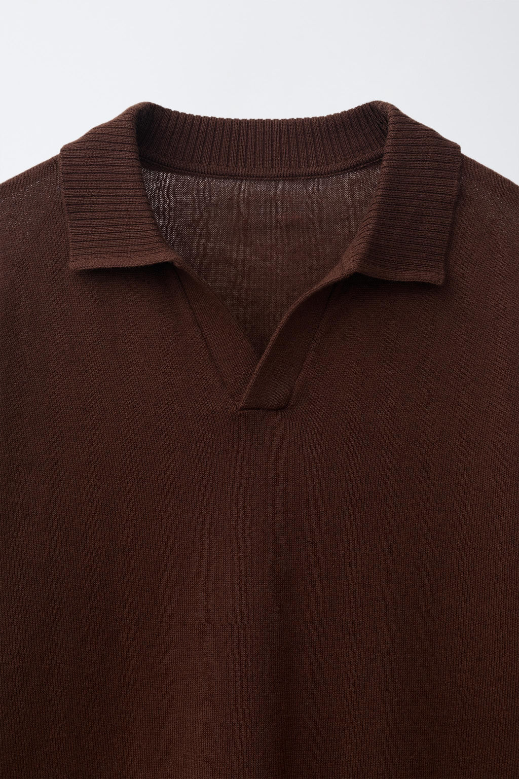 POLO ALGOD?N Y LINO / Marr?n - Zara фото 3