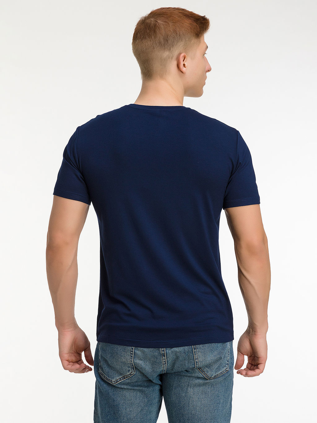 Футболка мужская короткий рукав GREG G145-V-52203 (т-синий)  фото 4