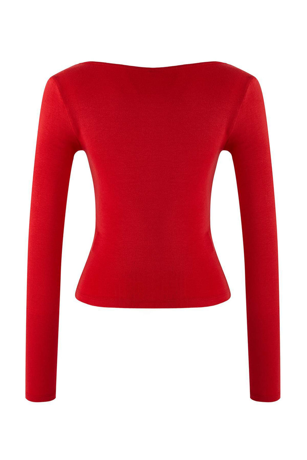 K?rm?z? F?rf?rl? Fitted/Vucuda Oturan Orme Bluz TWOAW26BZ00287