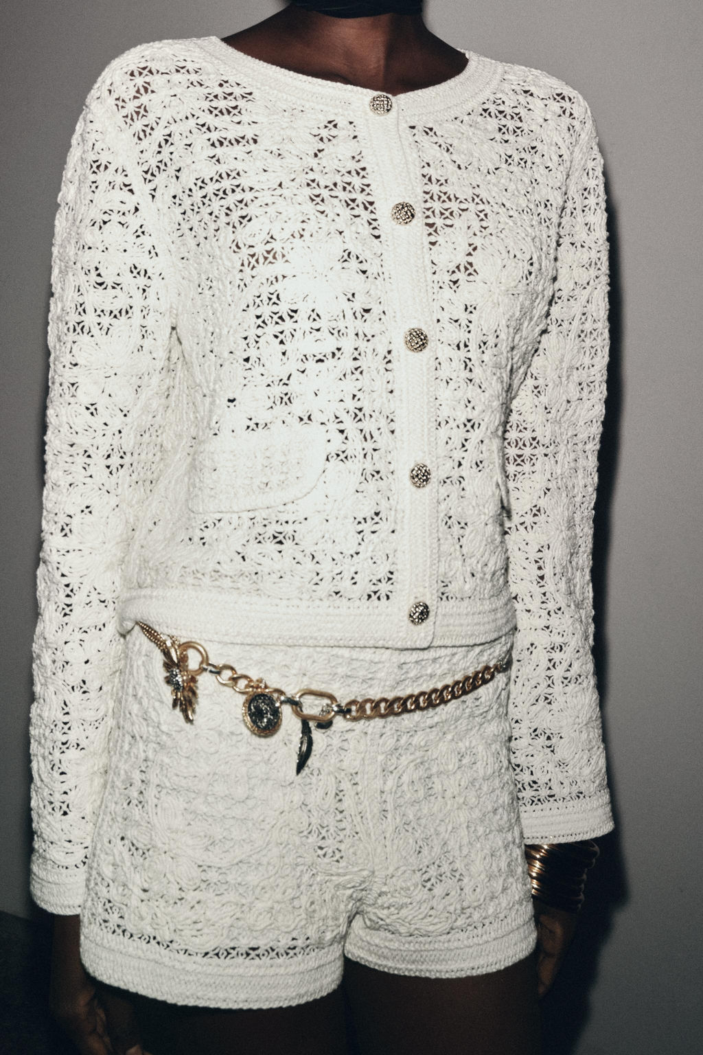 CROCHET JACKET WITH BUTTONS - Zara фото 5