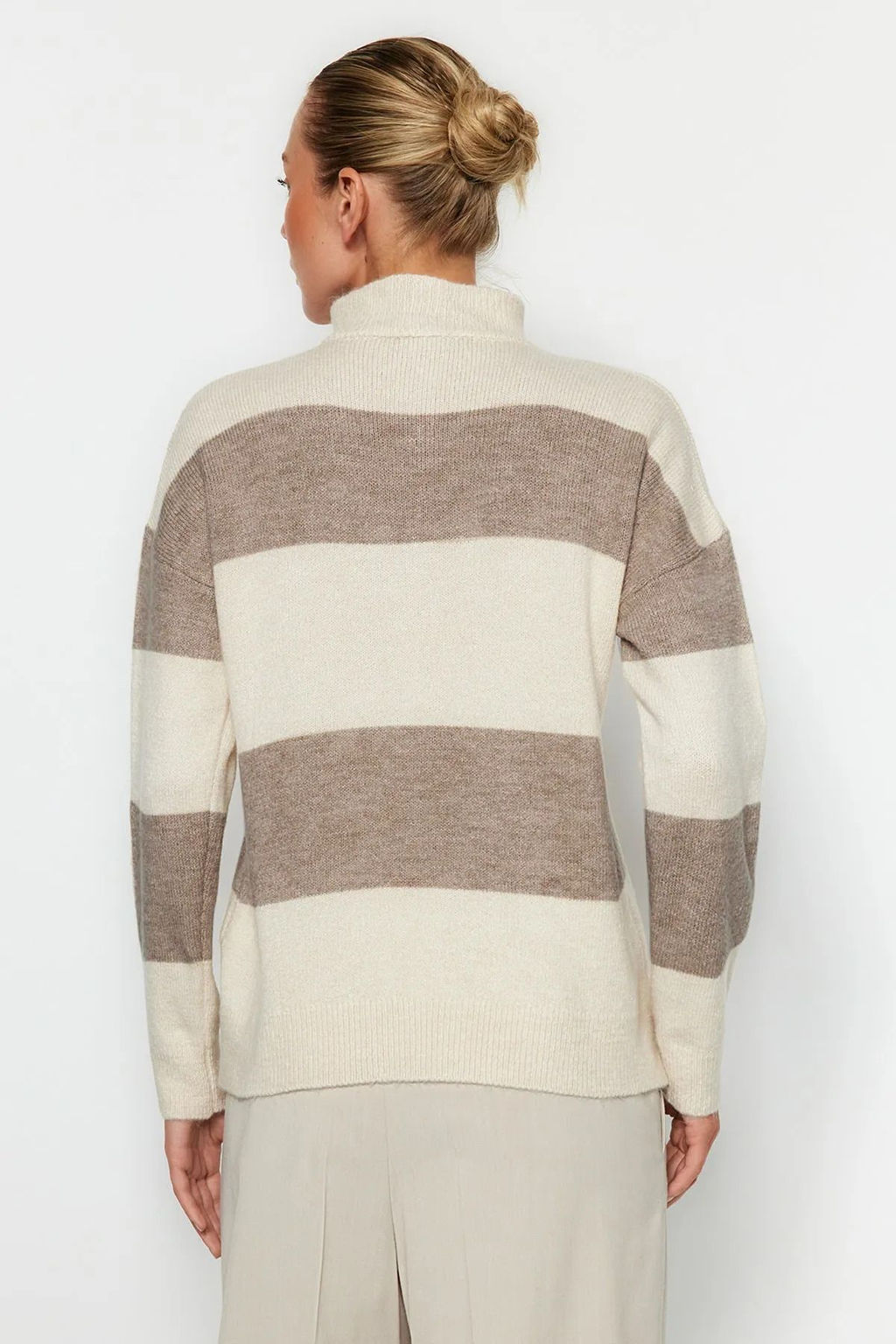 Tas Genis Kal?p Yumusak Dokulu Fermuarl? Triko Kazak TWOAW22KZ0424 - Trendyolmilla фото 19