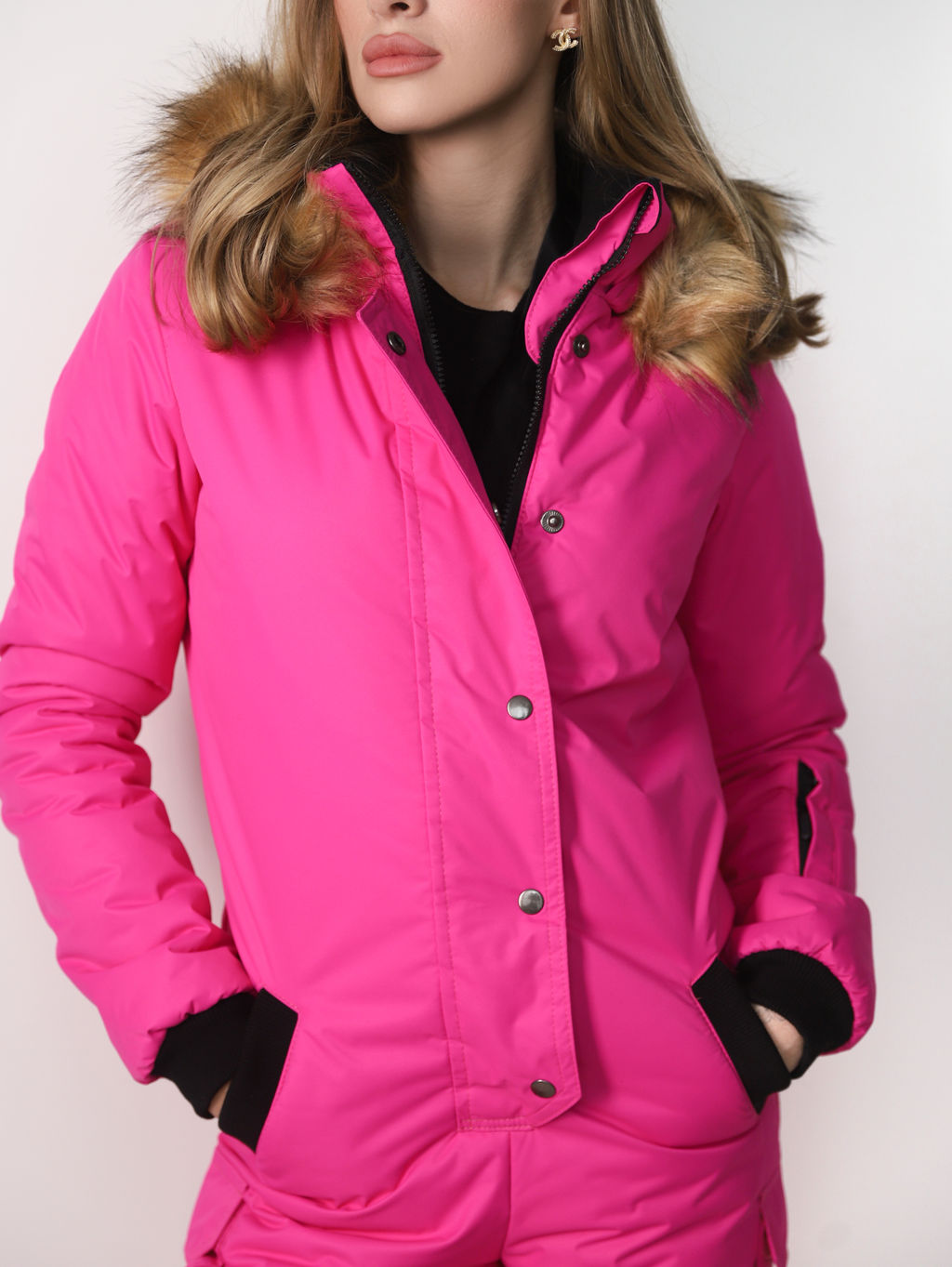 Женский зимний комбинезон. Цвет Фуксия. - Sportsolo фото 9