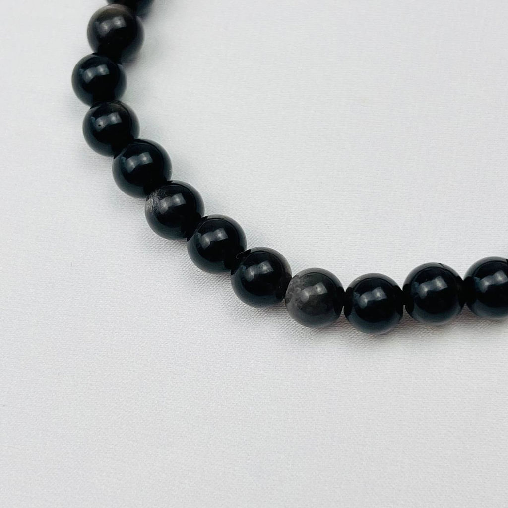 Браслет из серебристого Обсидиана 16 см
